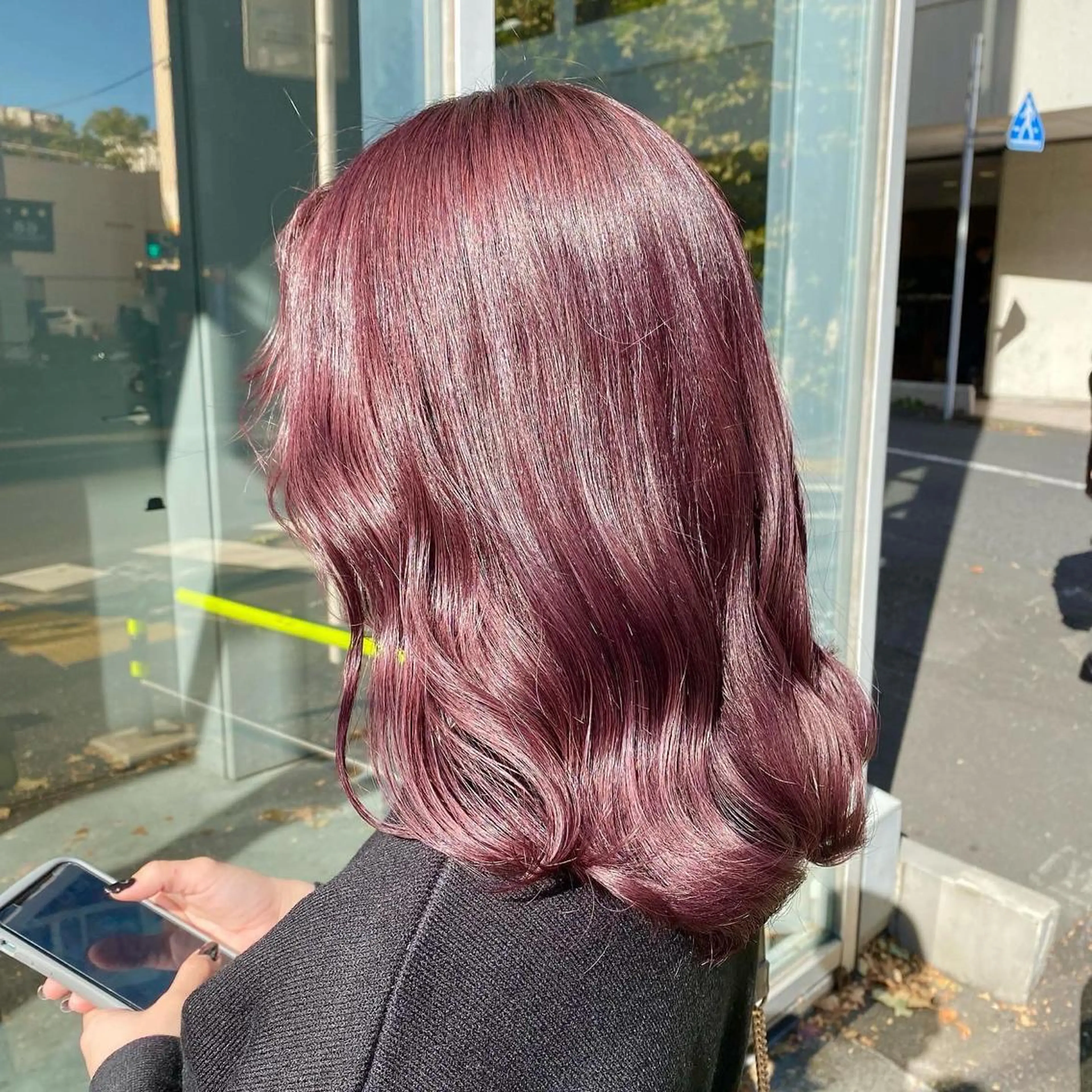 セミロング 愛結 暖色カラー🎀🩰のヘアスタイル