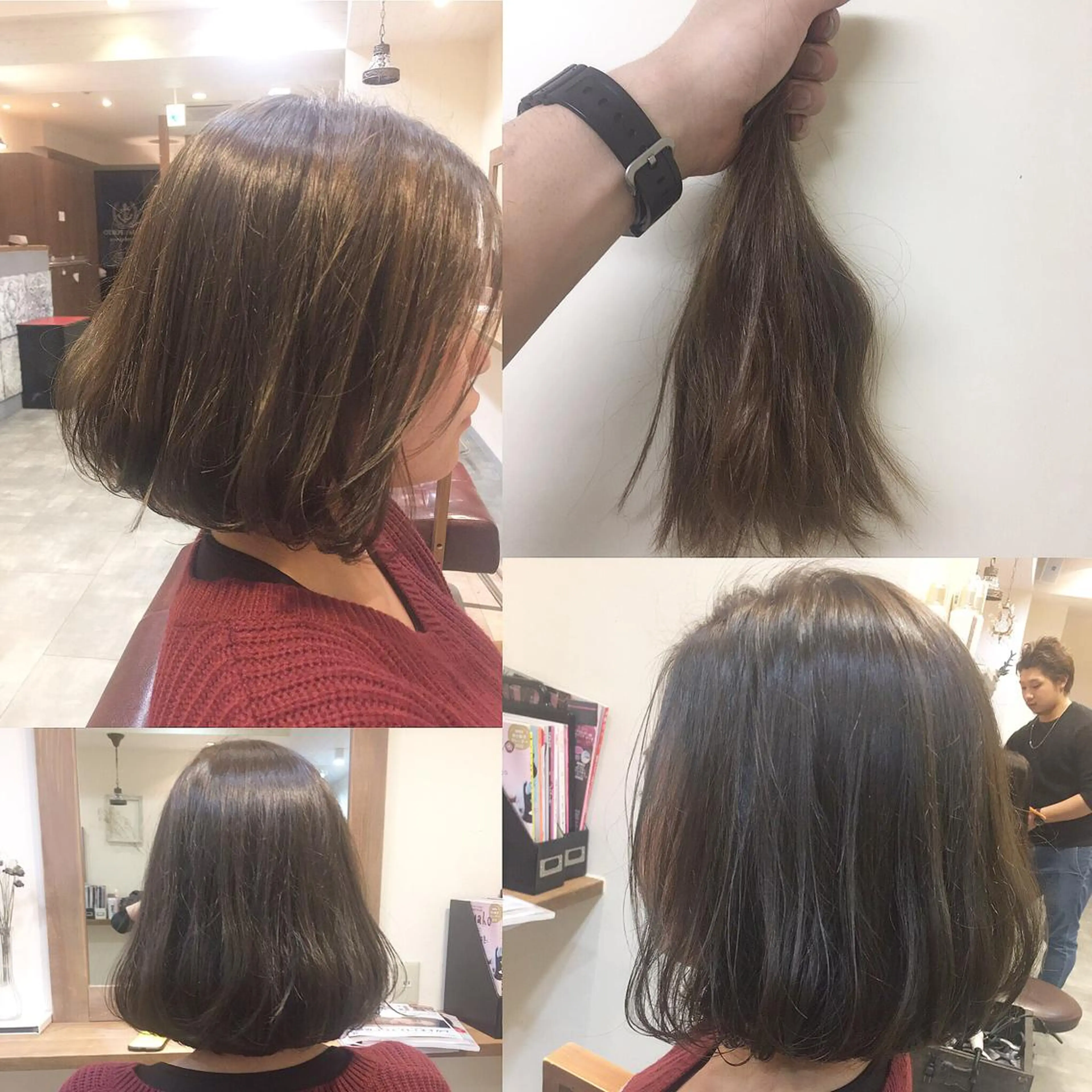 ミディアム カラー ボブ hair salon Ranun髪質改善のヘアスタイル