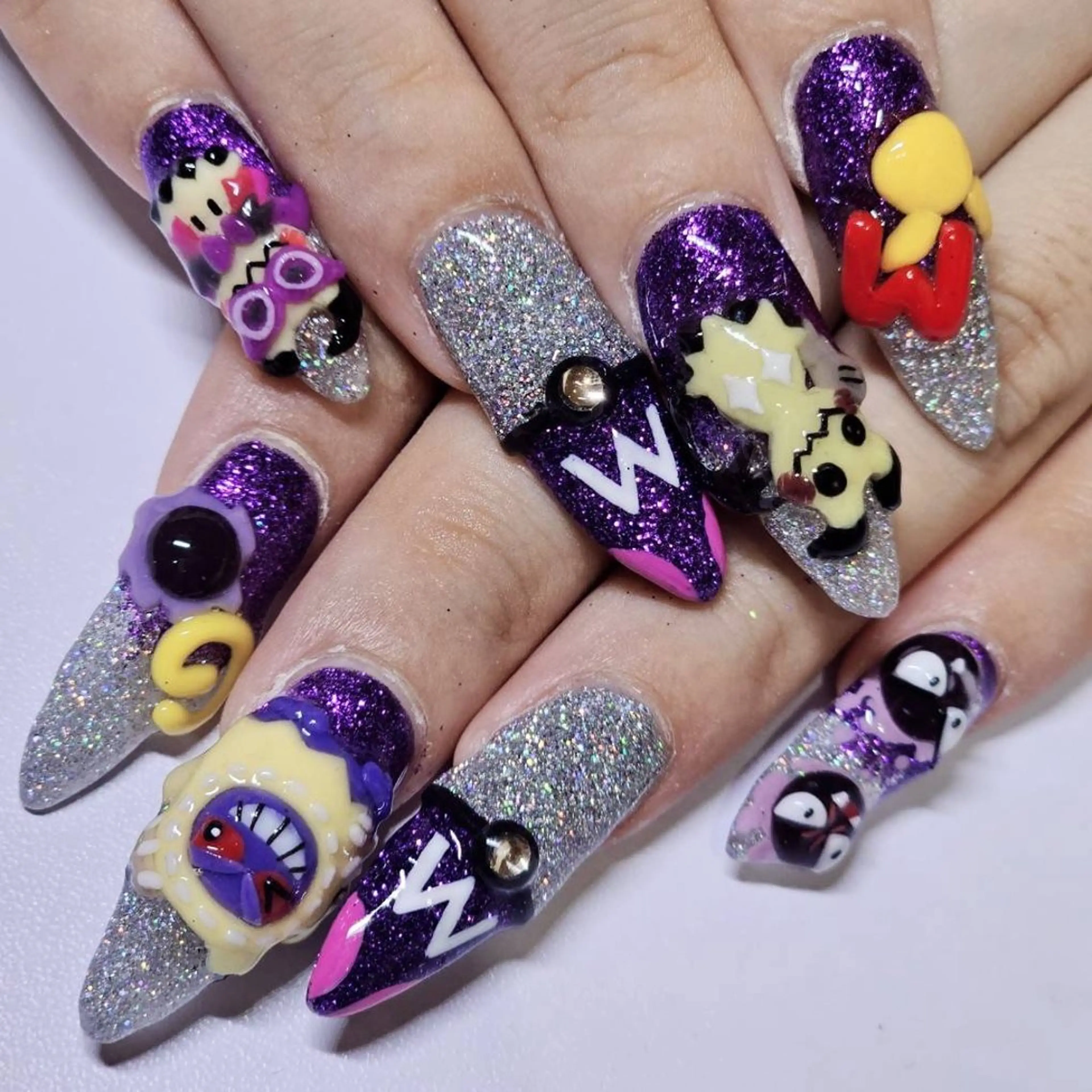 ネイル アートネイル オーロラネイル グラデーション ハロウィン ラメ(グリッター) ハンドネイル よしだ ひろきのネイルデザイン