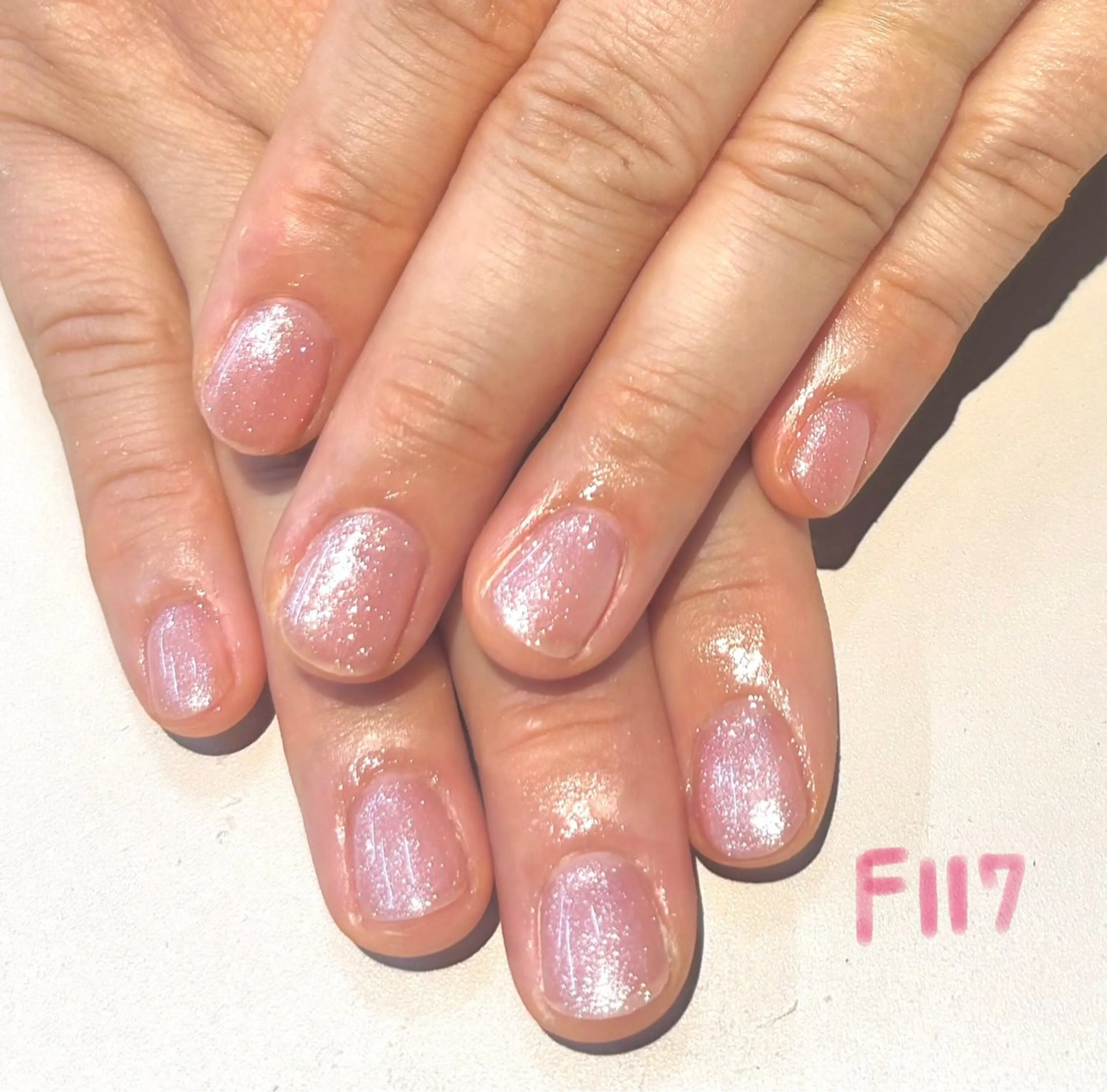 ネイル ラメ(グリッター) ピンク deg゜ yumiのネイルデザイン