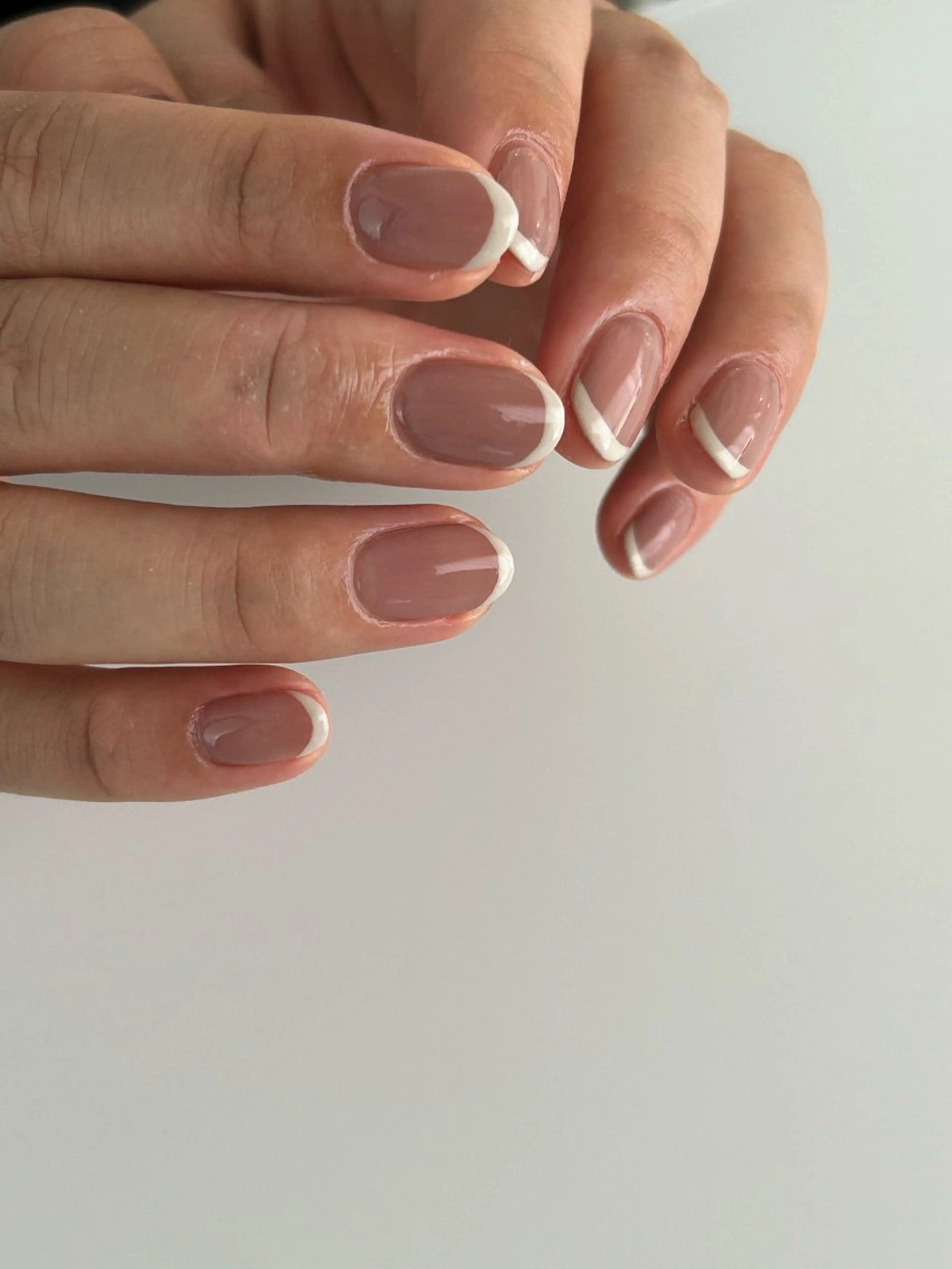 ネイル ブラウン フレンチネイル オフィスネイル ピンク ハンドネイル yoi_ hokazeのネイルデザイン