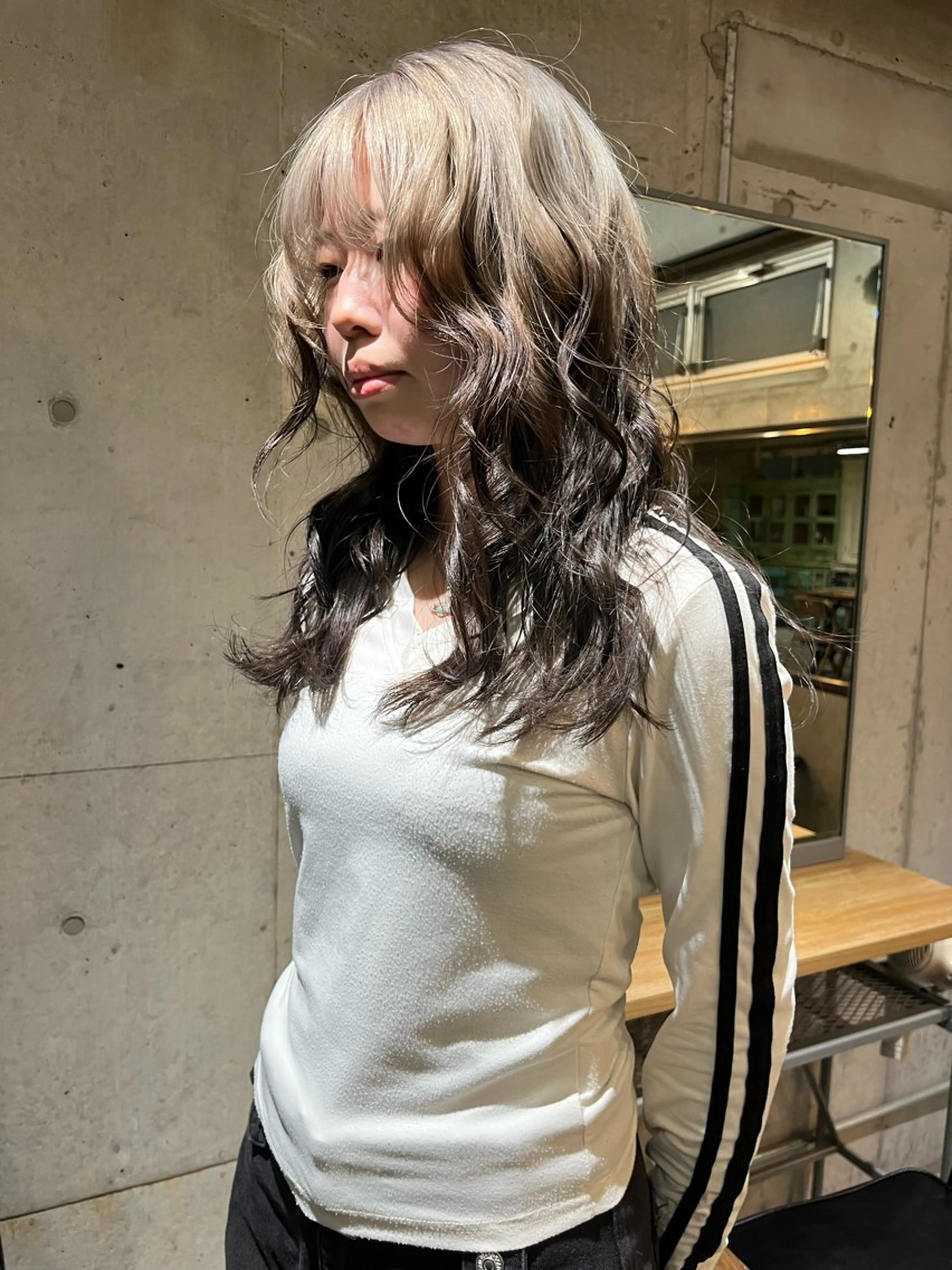 ロング カラー カット ヘアカラー トリートメント ハイトーン/顔まわり レイヤー/YUKAのヘアスタイル