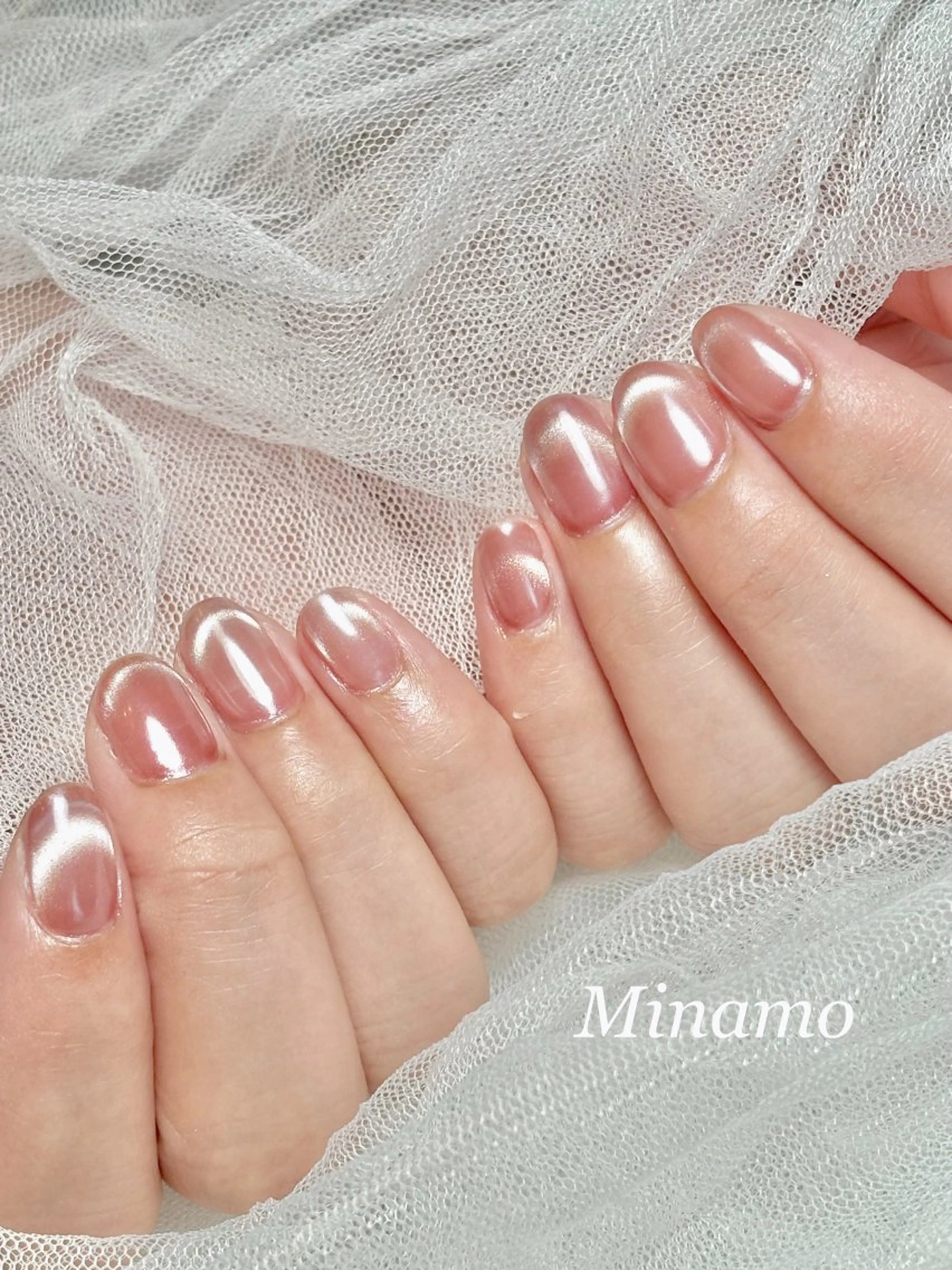 ネイル フレンチネイル マグネットネイル マグネットフレンチ ハンドネイル Minamo 🩵のネイルデザイン