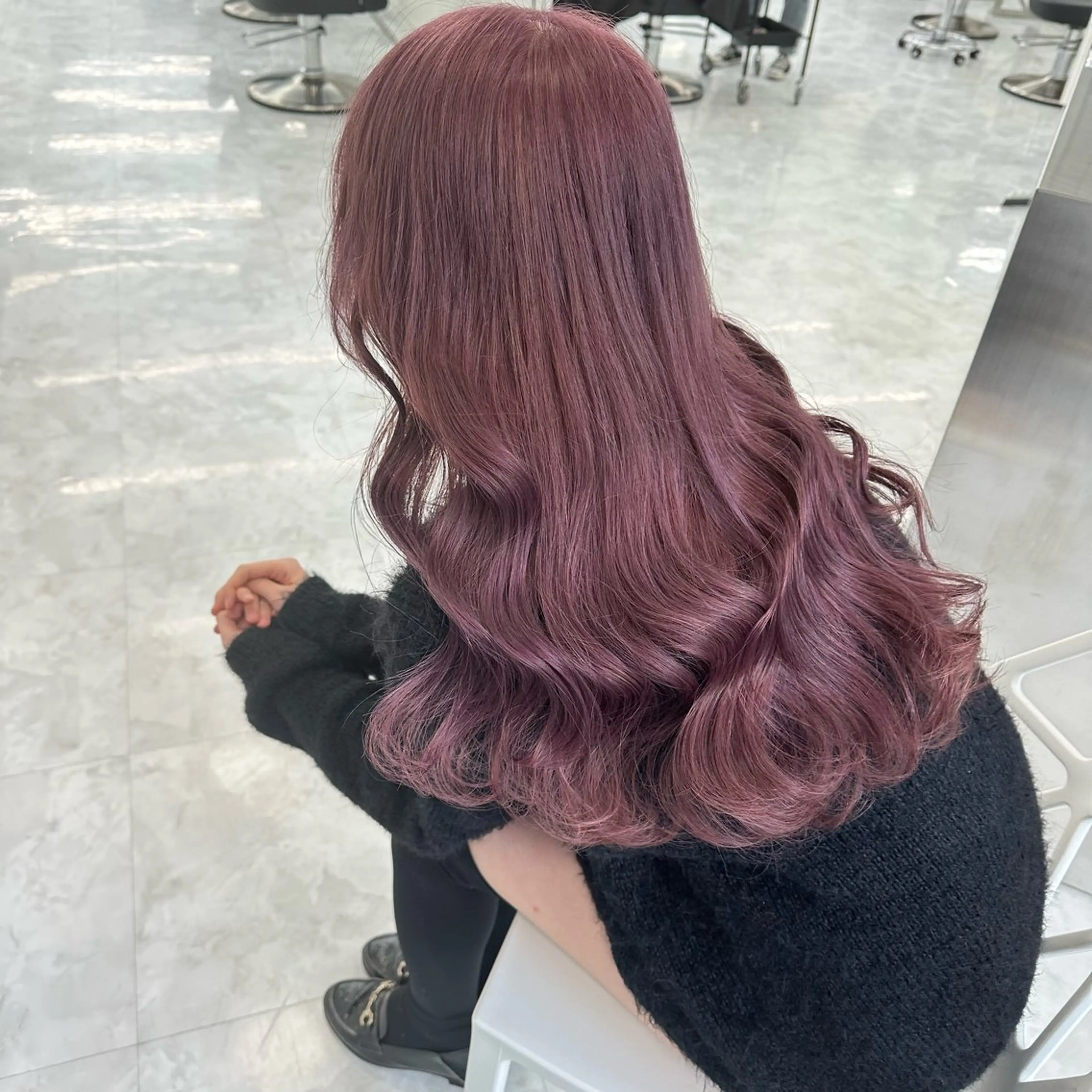 ロング カラー カット ヘアカラー トリートメント ヘッドスパ ヘアセット ダブルカラー 韓国レイヤーKYONのヘアスタイル
