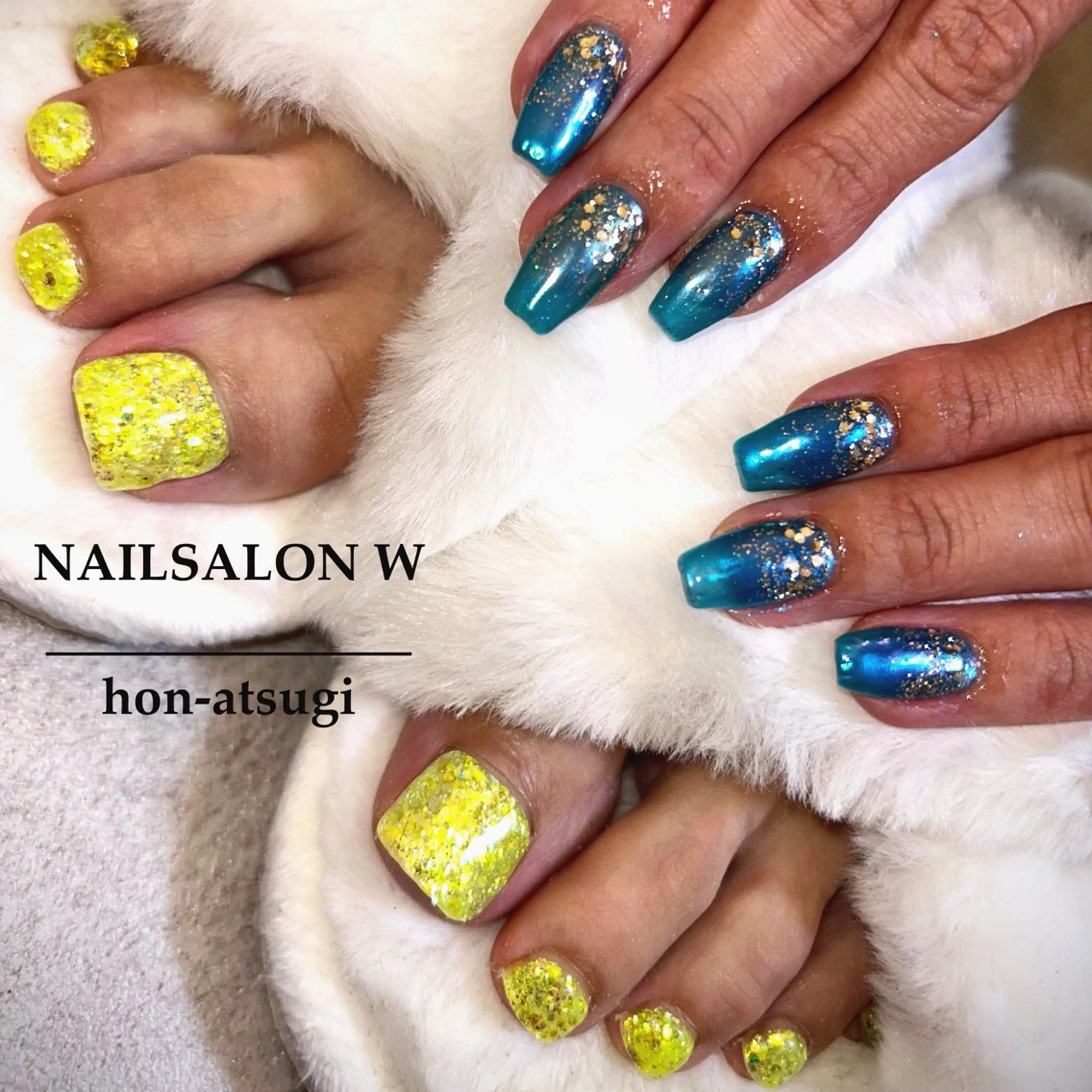 ショート フットネイル ネイルサロン ダブルのネイルデザイン