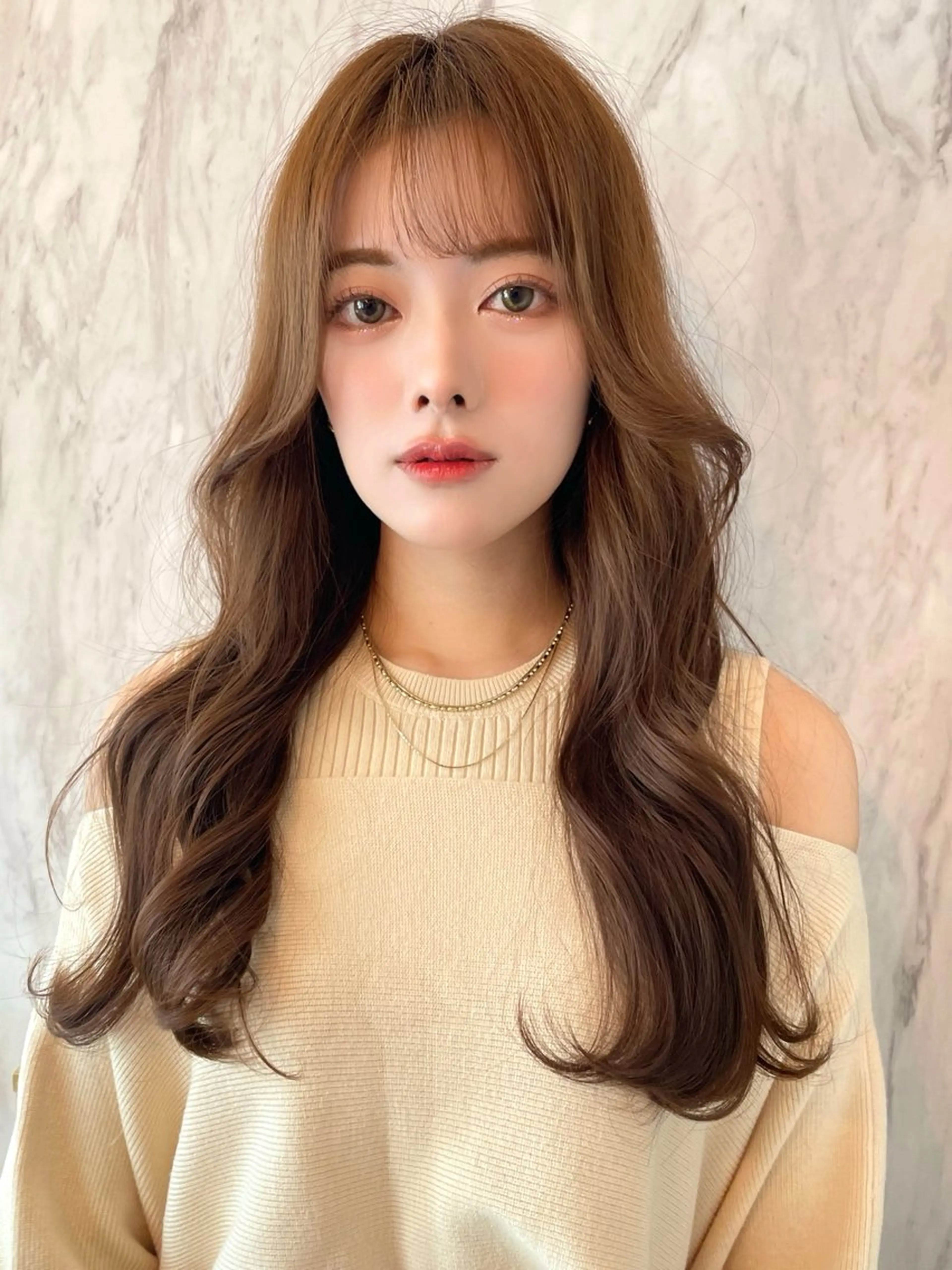 ロング カラー カット ヘアカラー トリートメント 韓国ヘア🤍顔周り/ 髪質改善✨/林遼一郎のヘアスタイル