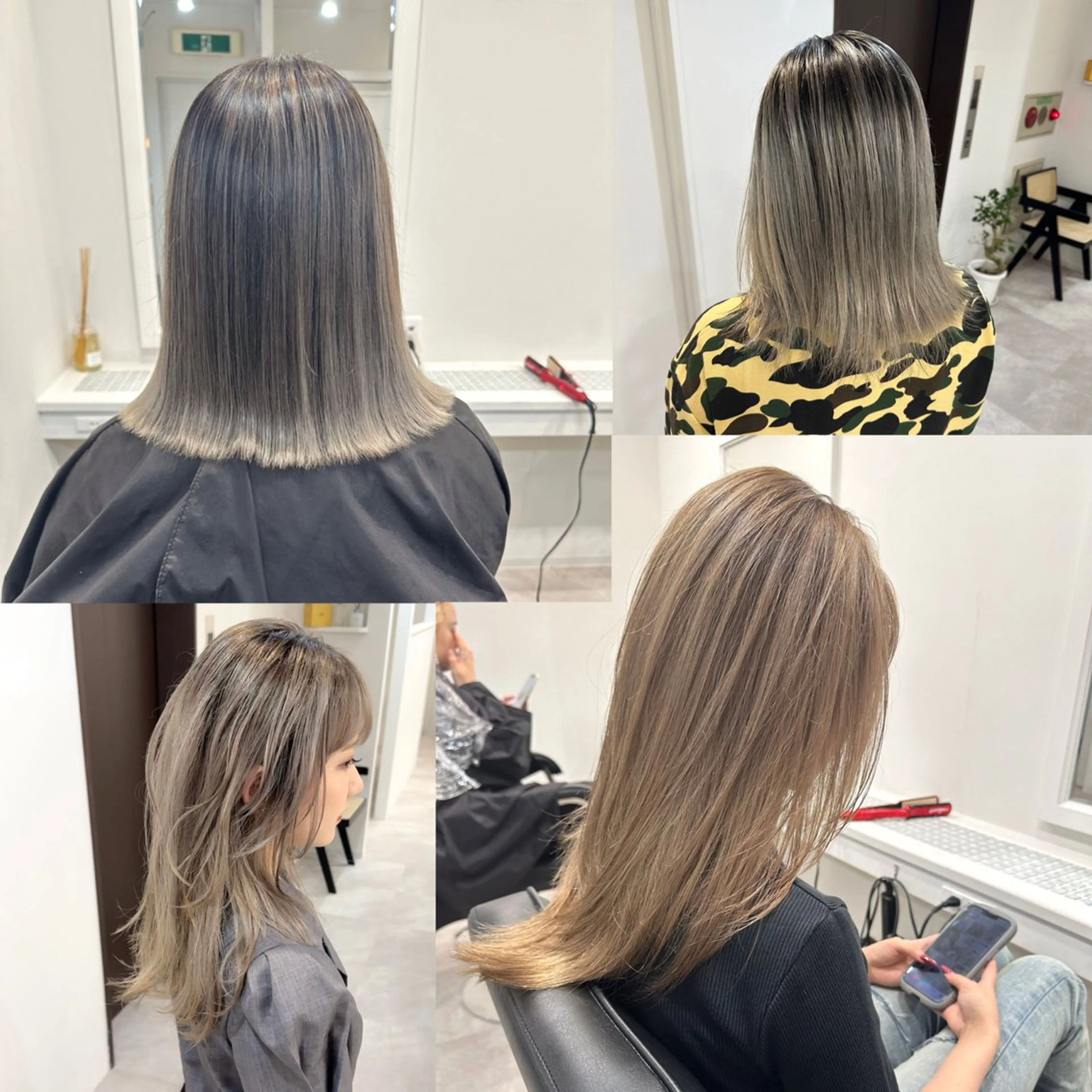 セミロング カラー ヘアアレンジ バレイヤージュ レイヤーカット カット ヘアカラー SALOWIN京都河原町Suite店所属・外国人風レイヤー/ ハイトーンSHUのヘアスタイル