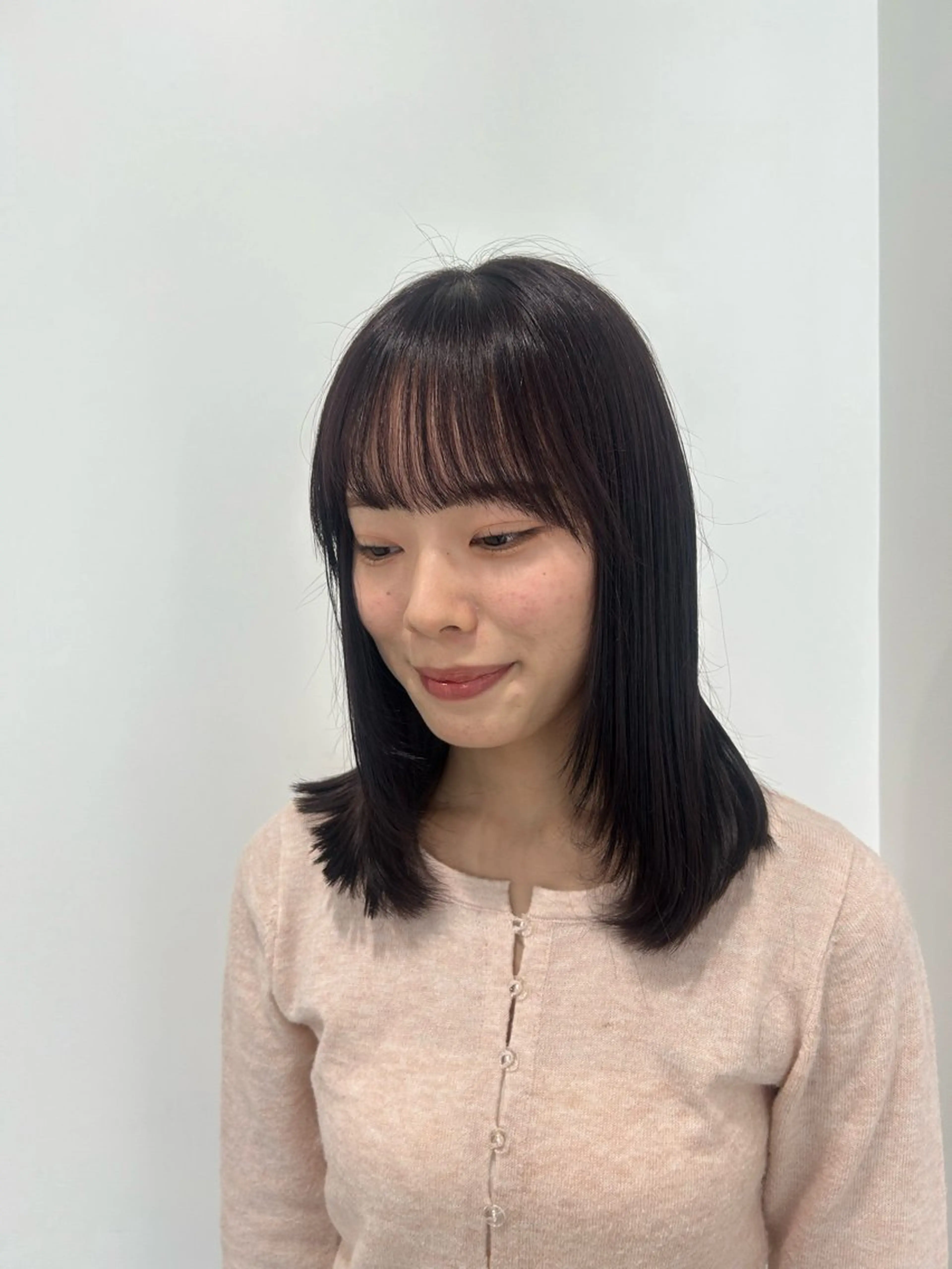 セミロング カラー 愛結 暖色カラー🎀🩰のヘアスタイル