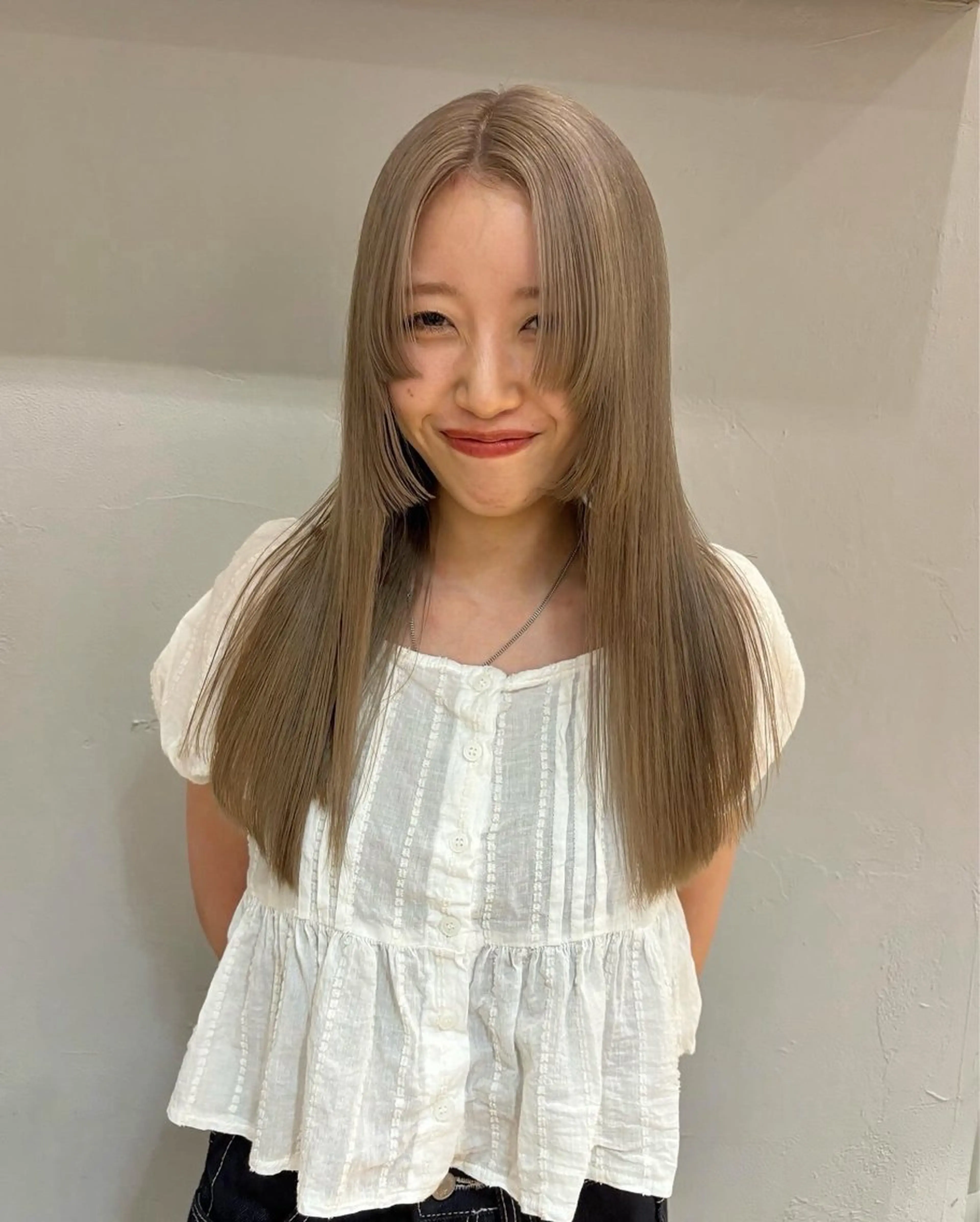 ミディアム カラー カット ヘアカラー トリートメント オリーブ/縮毛♡ Natsuno🩰のヘアスタイル