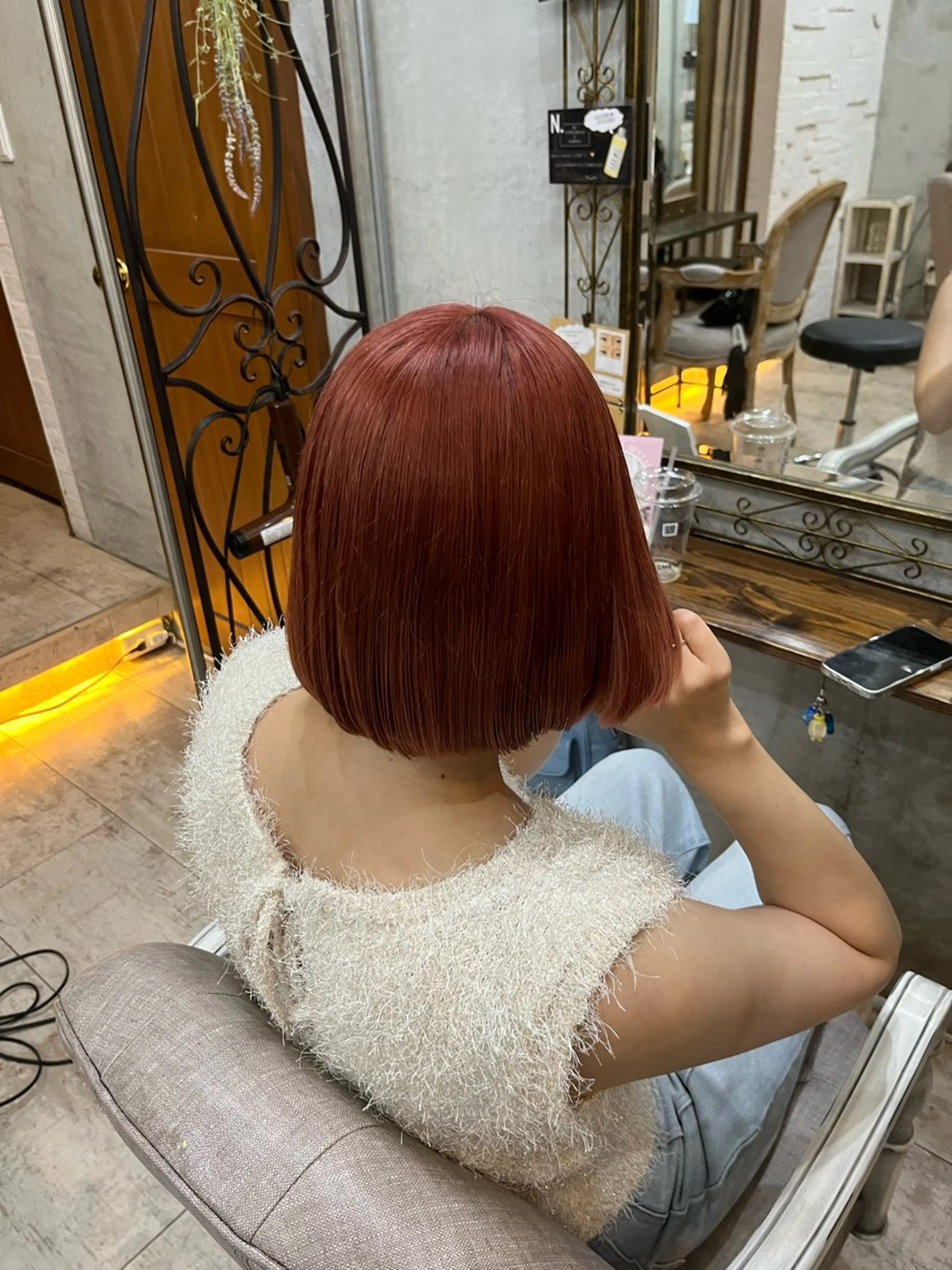 ミディアム カラー ヘアカラー トリートメント 艶髪/ハイトーン/ ヘアセット/モエノのヘアスタイル