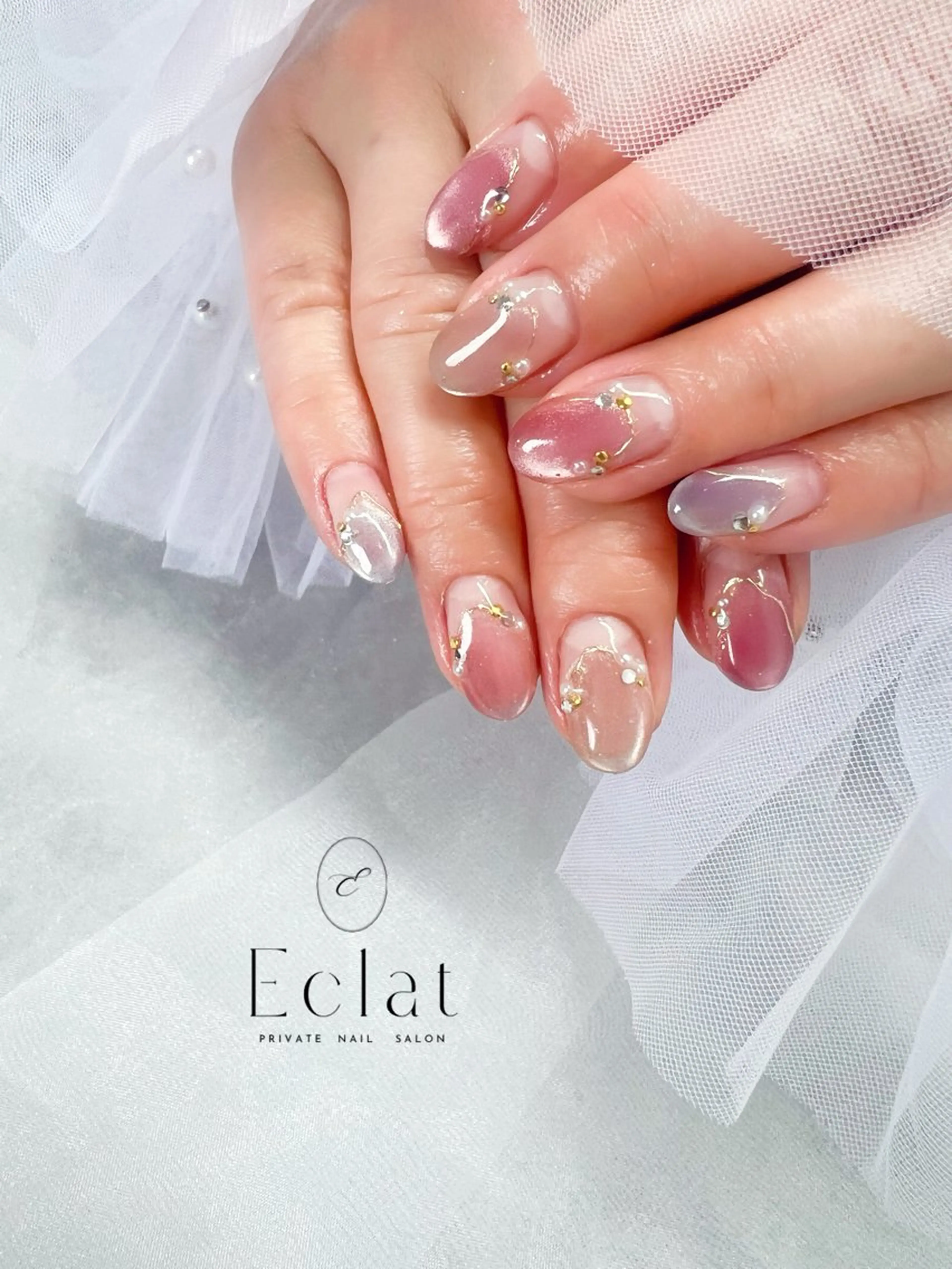 セミロング eclat.nail エクラネイルのネイルデザイン