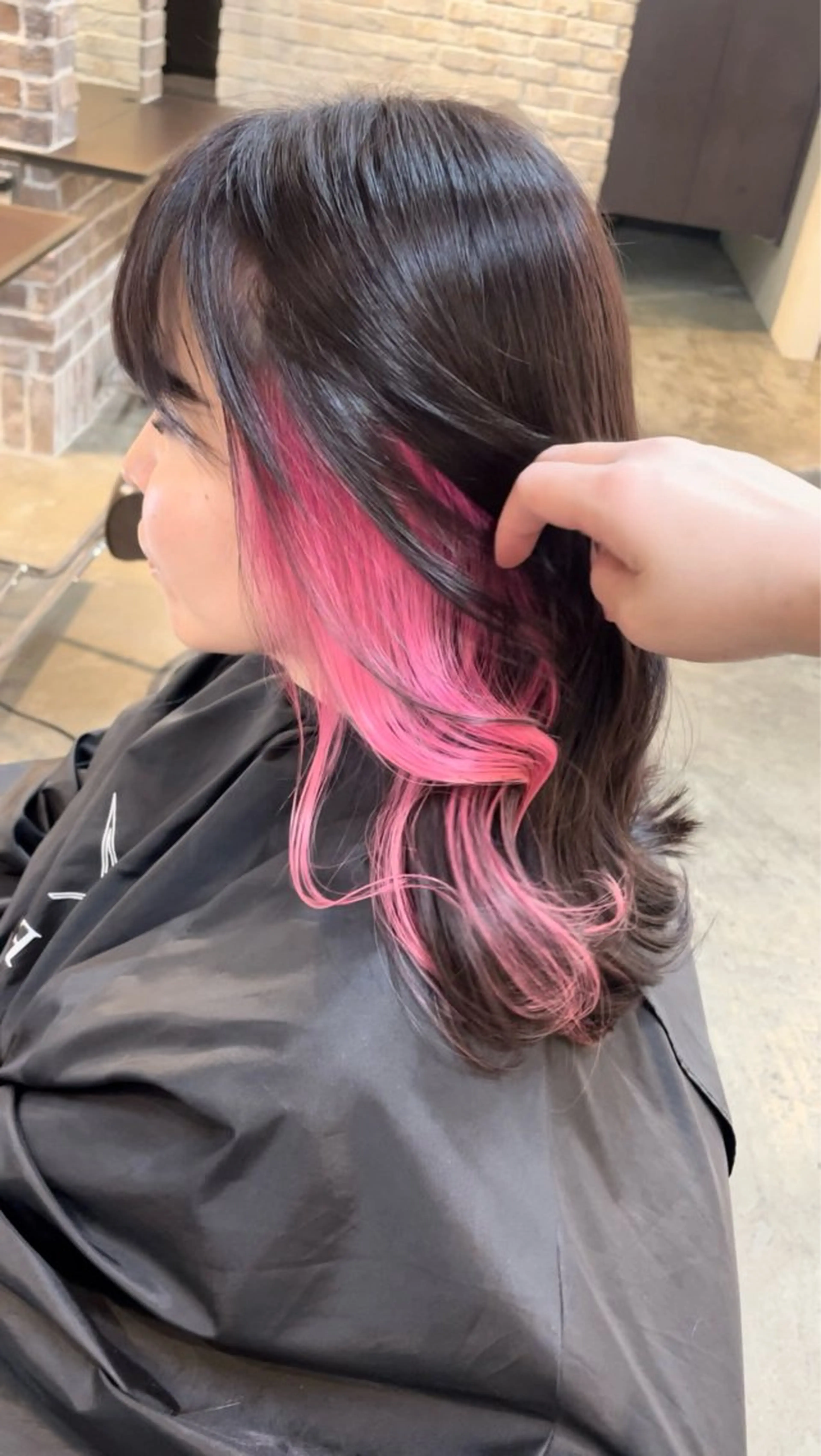 ミディアム カラー ブラウンカラー ピンクカラー ピンクブラウン ACROあべの店所属・艶カラー/インナー /グラデ/大西小百合のヘアスタイル