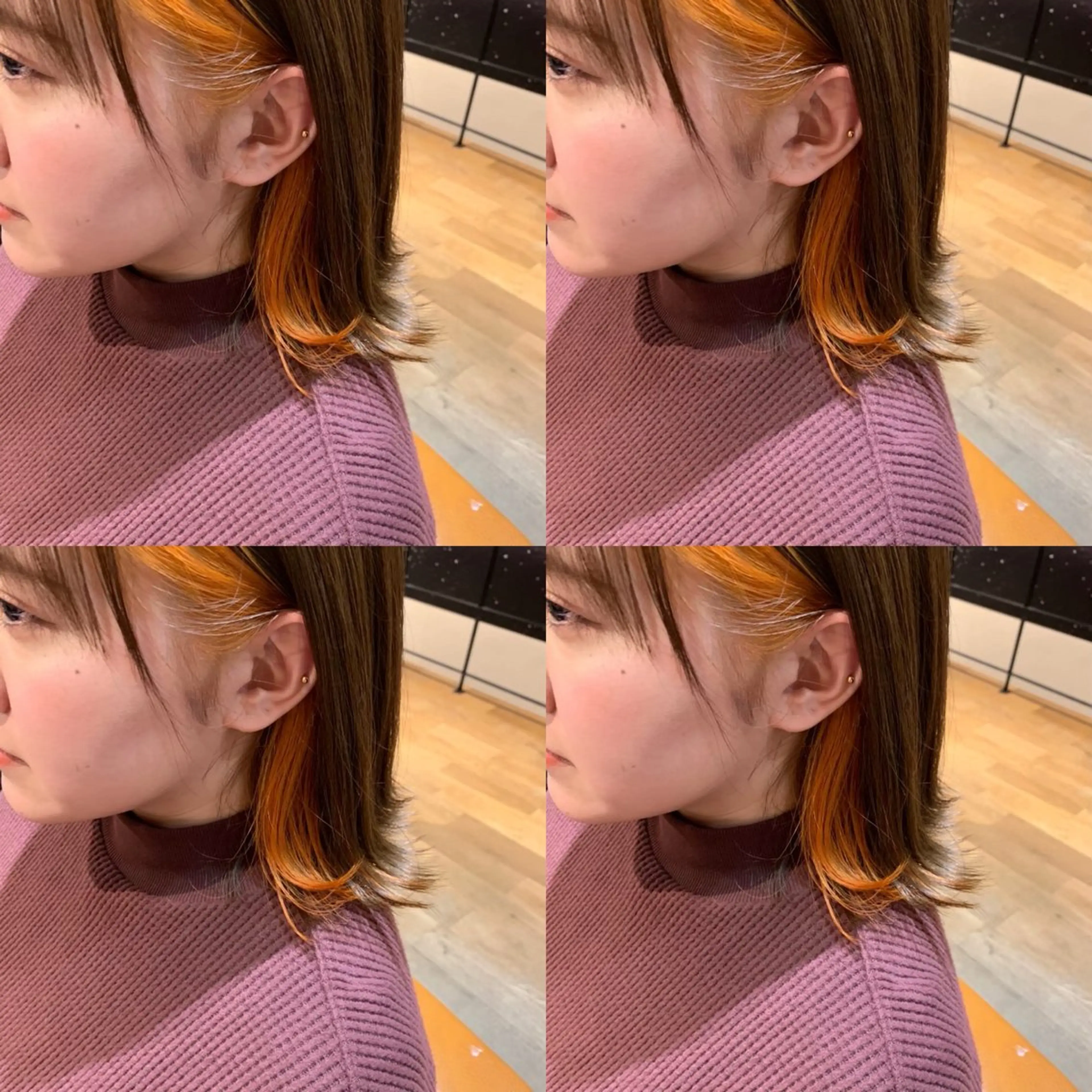 ロング カラー イヤリングカラー 髪質改善 カット ヘアカラー トリートメント 店長✨️韓国ヘア✖️ 髪質改善カラー／純大のヘアスタイル