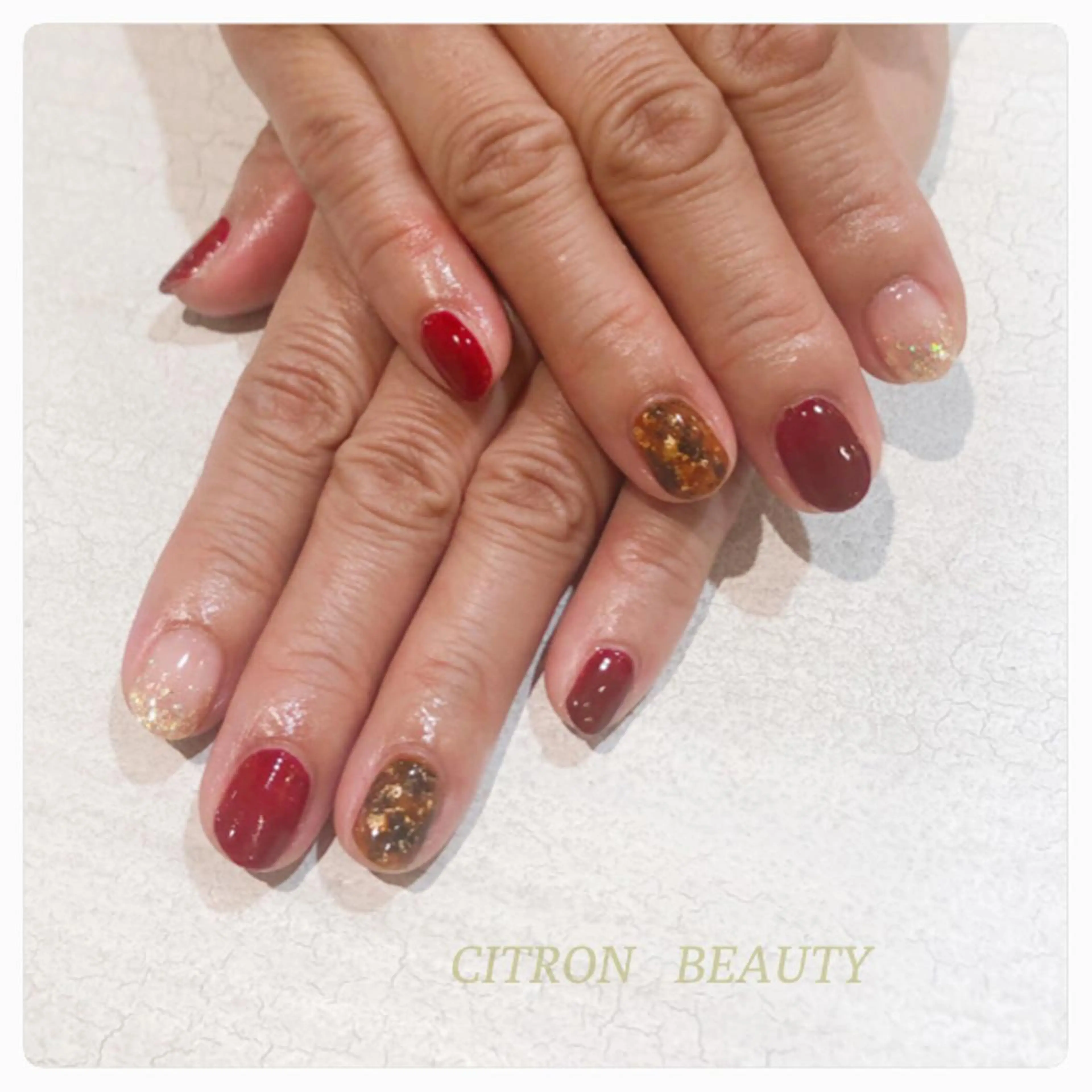 ネイル ボルドー CITRON NAIL💅練習生のネイルデザイン