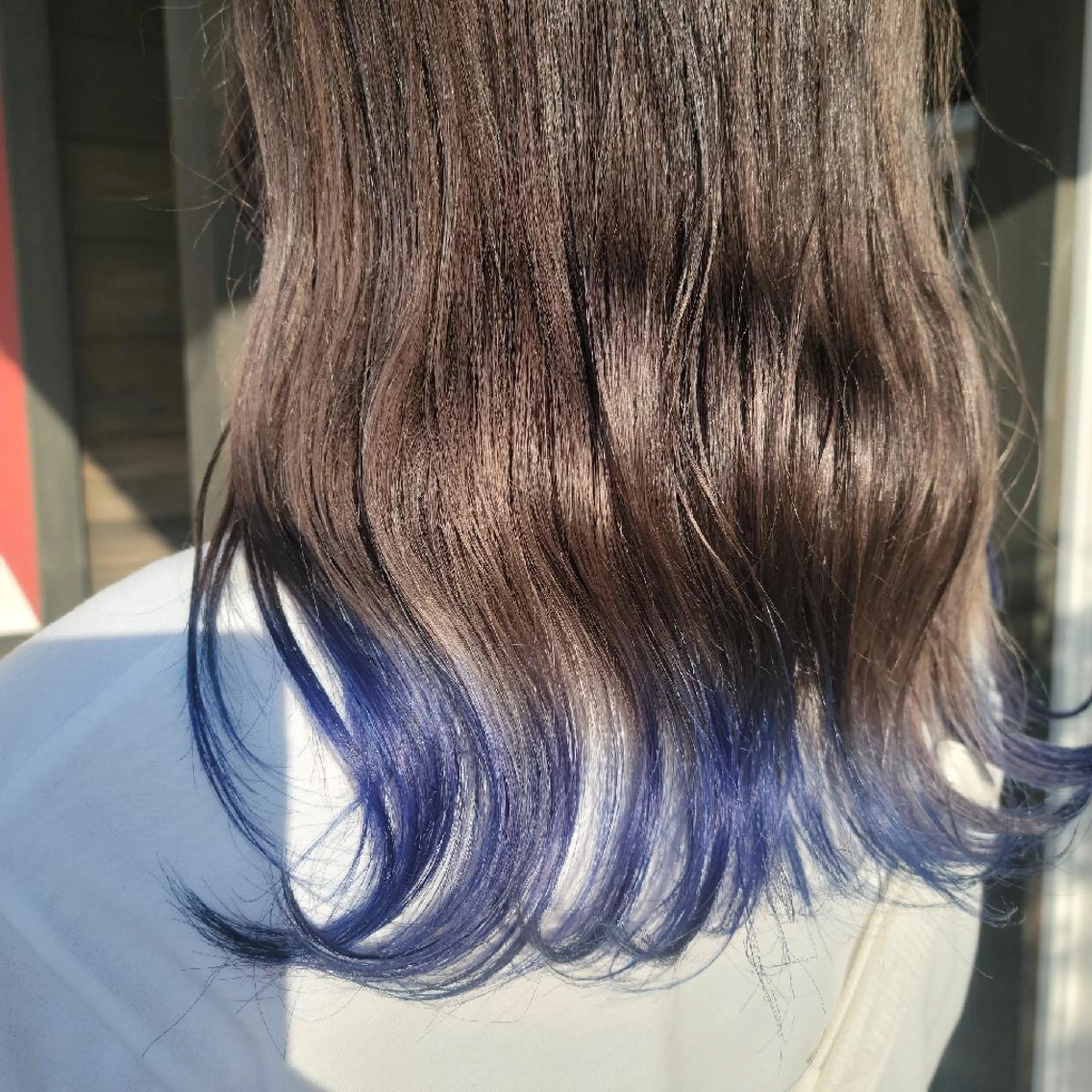 ロング カラー ブルーカラー TIGRE大名所属・森岡 紗羽のヘアスタイル