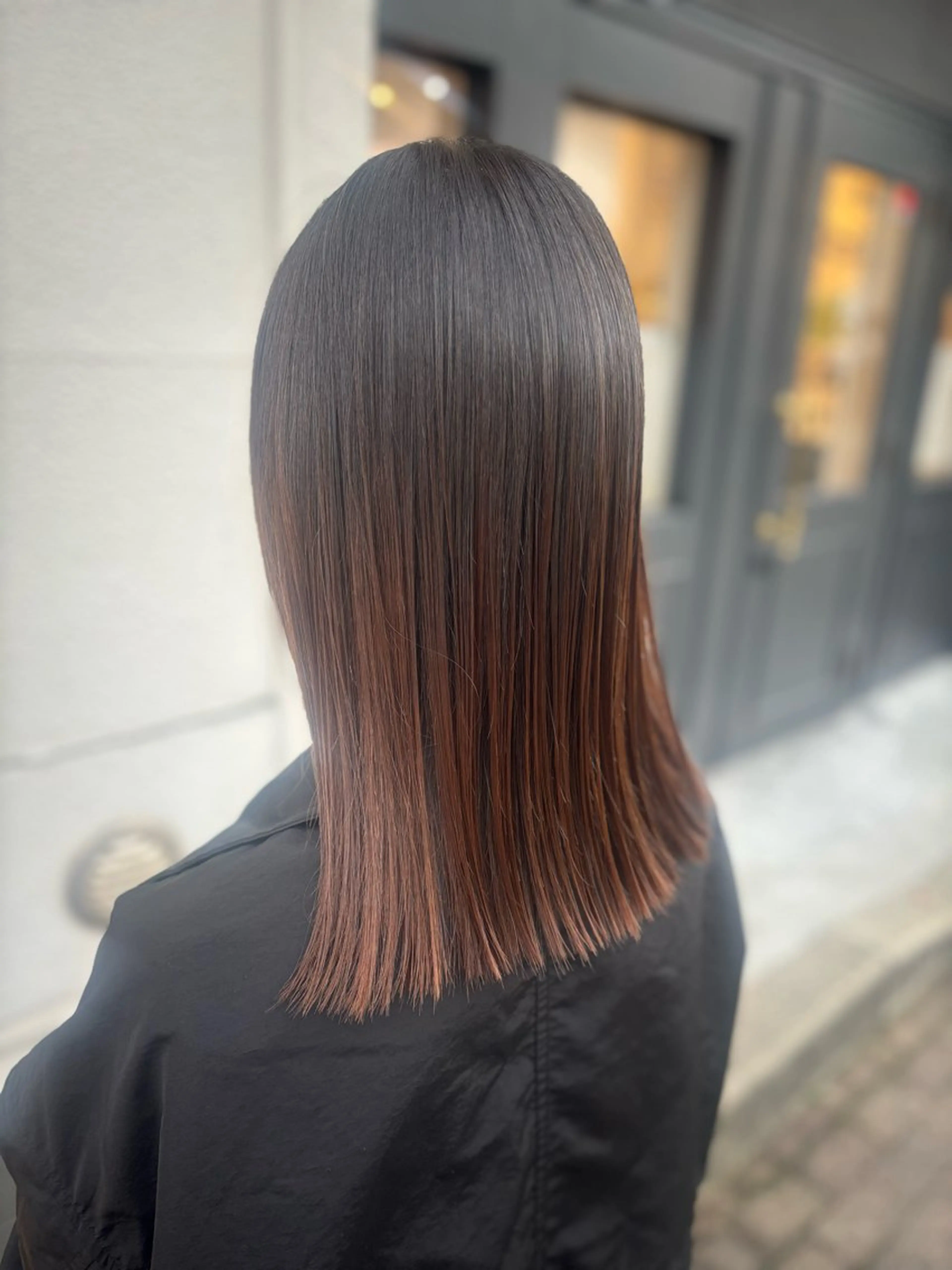 ミディアム カット 縮毛矯正 perfect  beauty ichiryu所属・酸性ストレート✨ 艶カラー✨谷口倭子のヘアスタイル