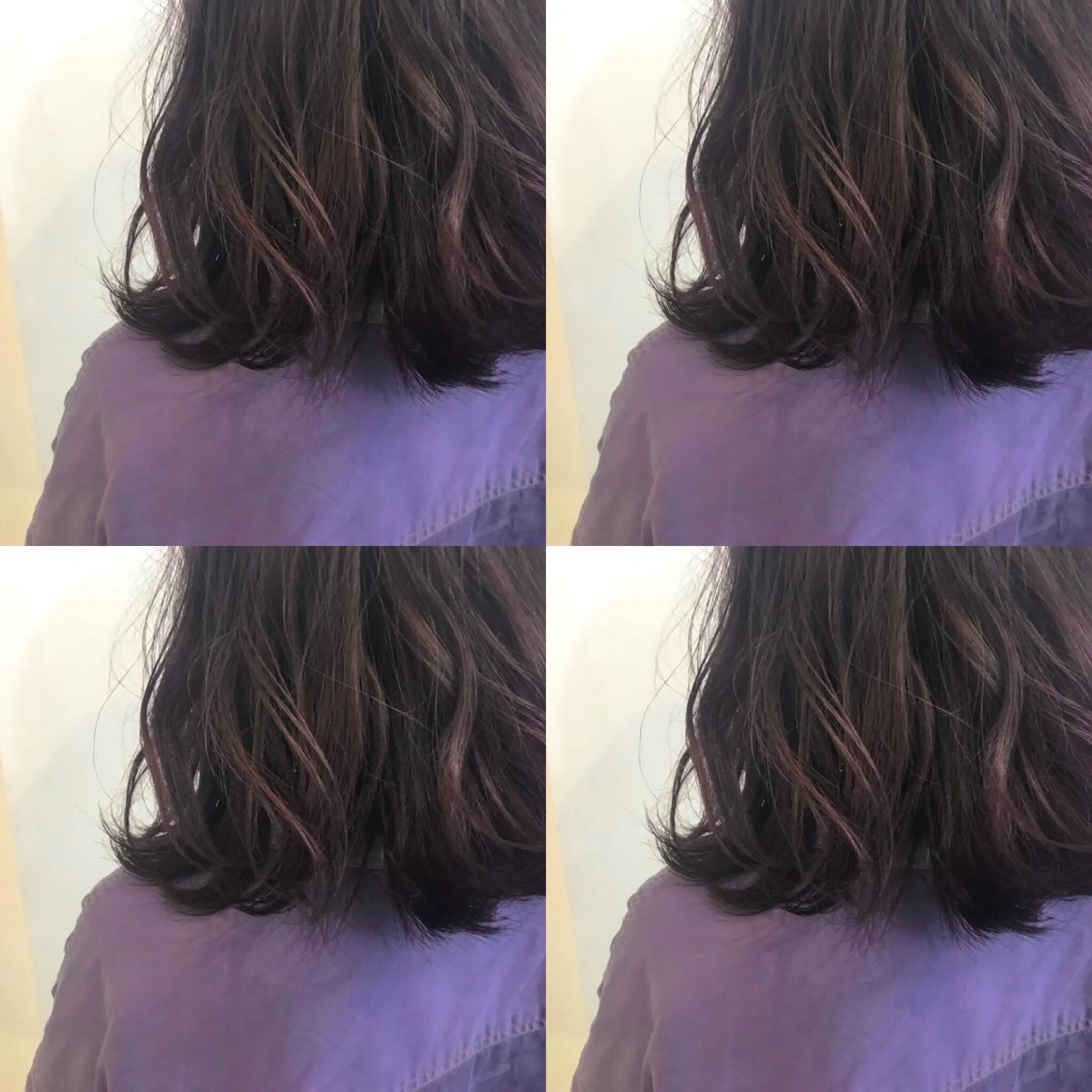 セミロング カラー パープルカラー 渋谷ブリーチカラー 韓国ヘアyuikoのヘアスタイル