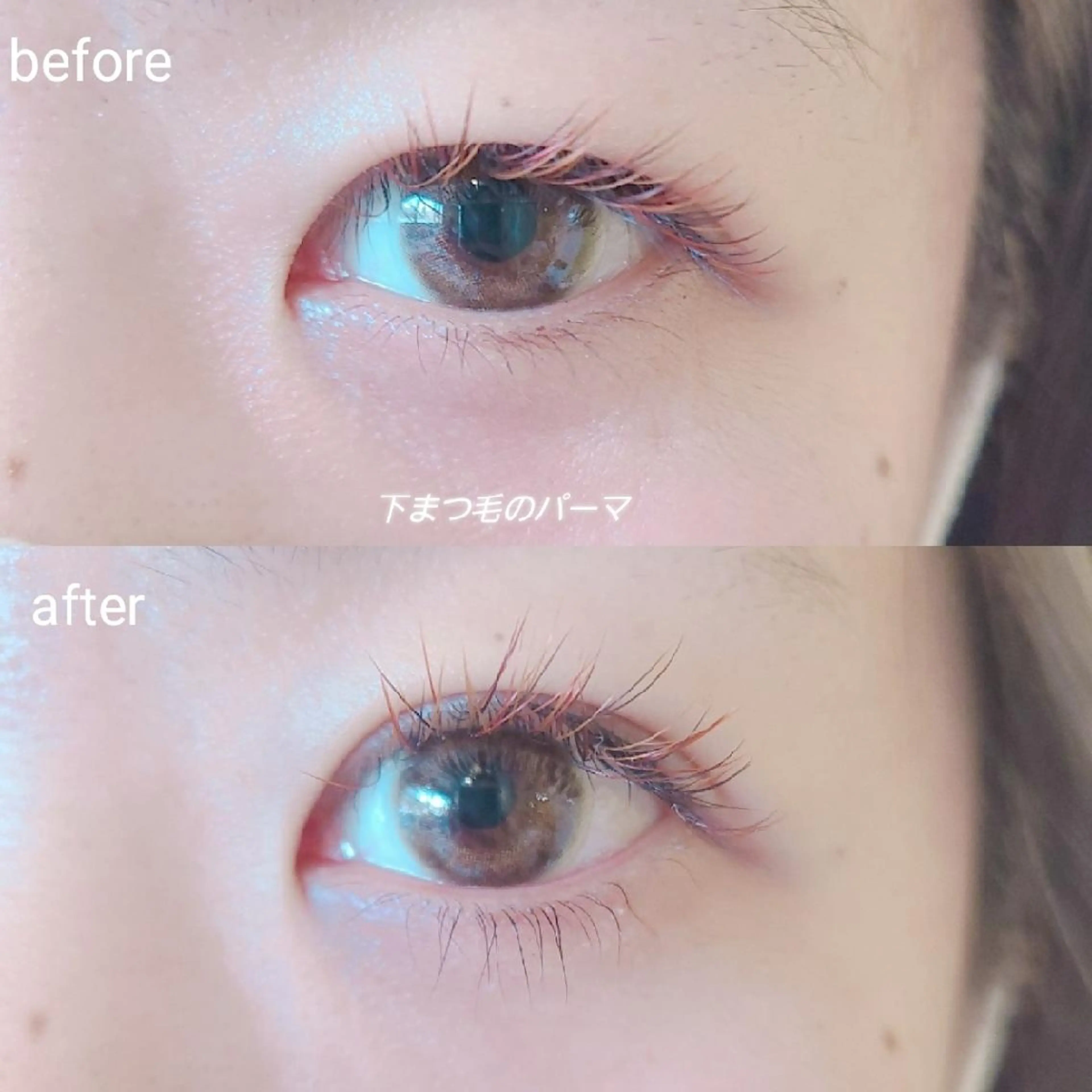 アイリッドダウンパーマ"下まつ毛のパーマです"逆まつげの方、目力をアップさせたい方の写真