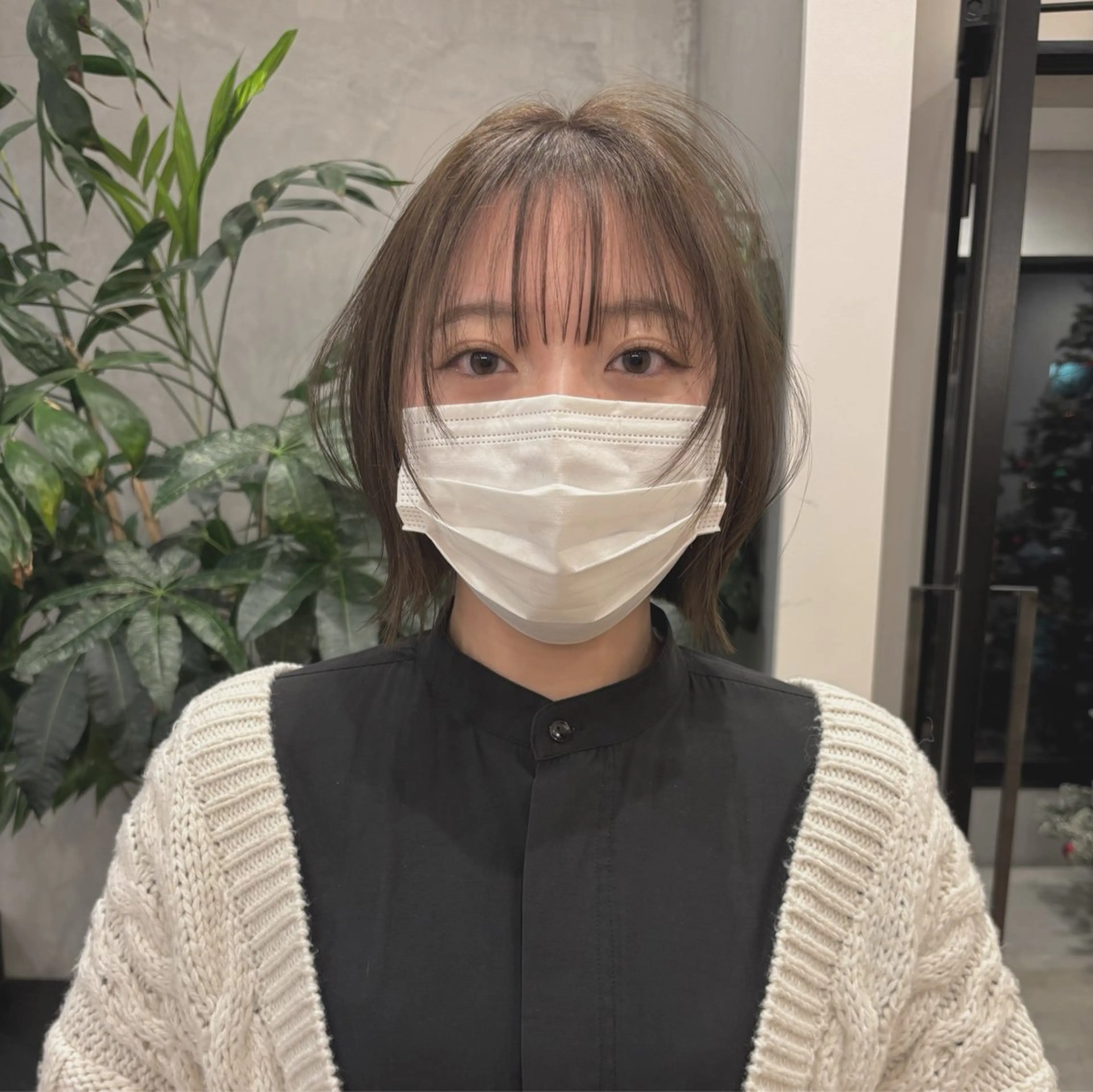 ショート 韓国ボブ/顔周り/べ ージュ/織田百華🎀のヘアスタイル