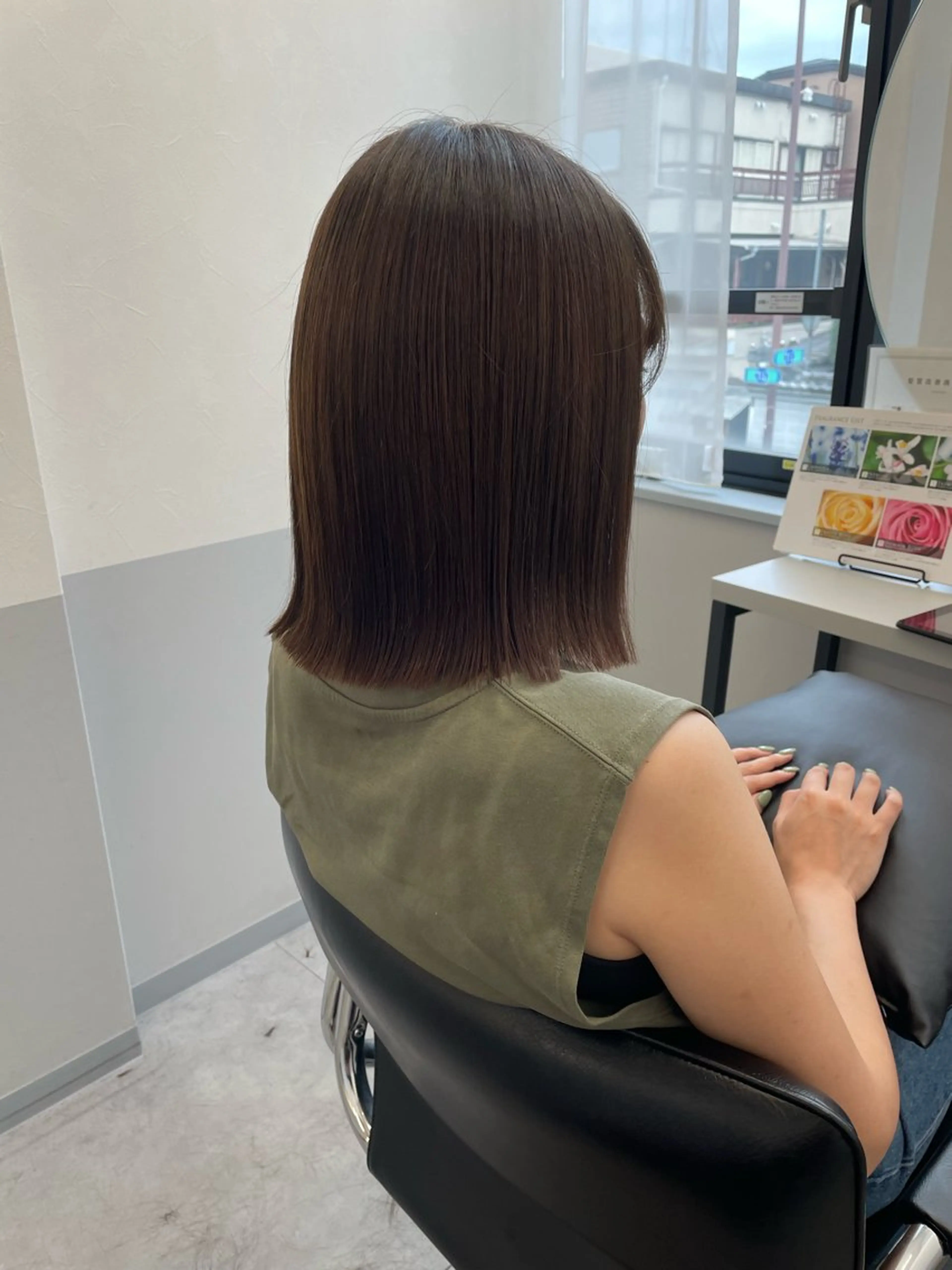 ミディアム 切りっぱなしボブ ボブ くびれヘア カット 🌷tocca Mai🌷のヘアスタイル