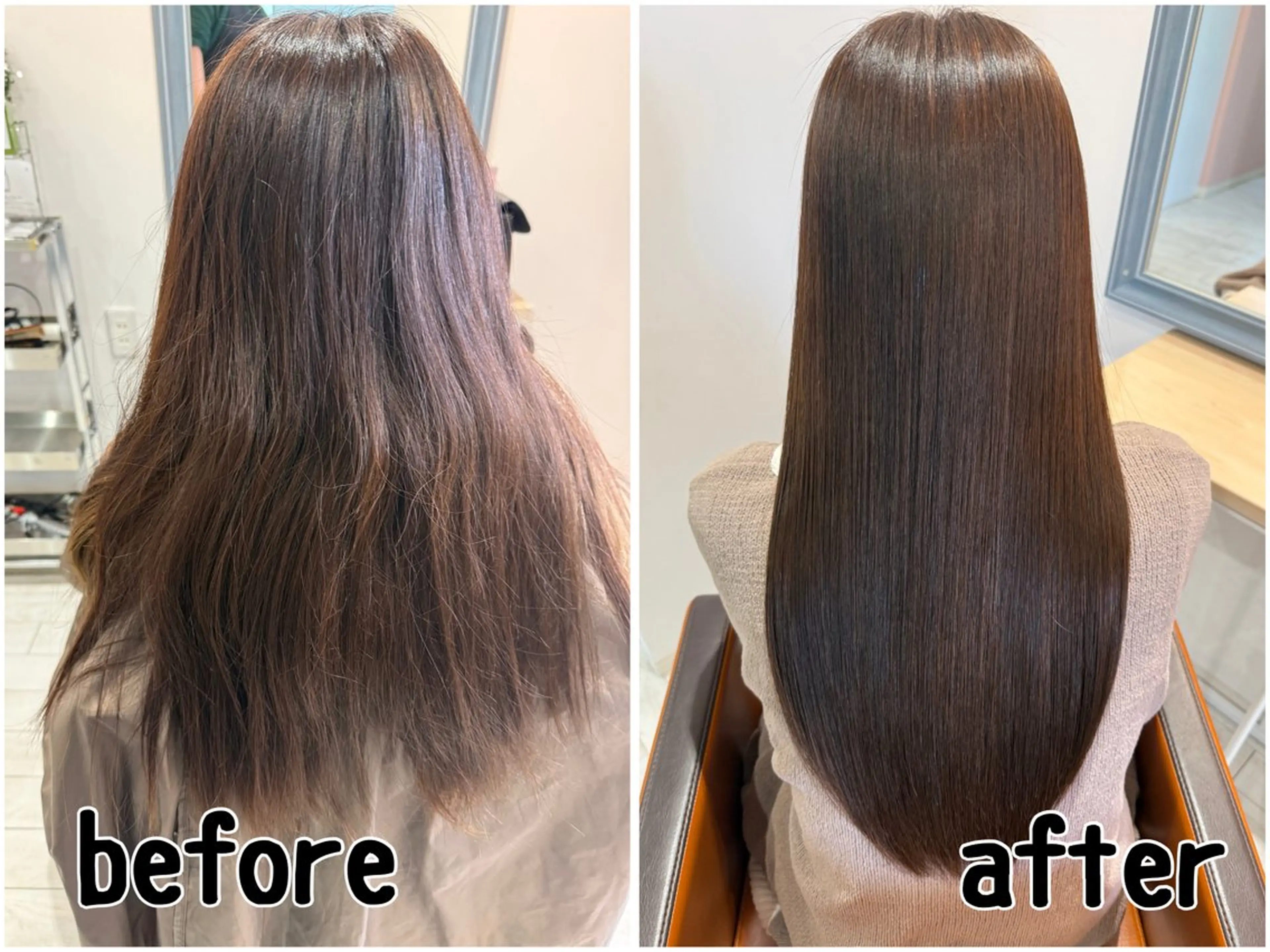 セミロング カット 縮毛矯正 トリートメント 🍊髪質改善🍊縮毛 矯正🍊濱野紗奈🍊のヘアスタイル