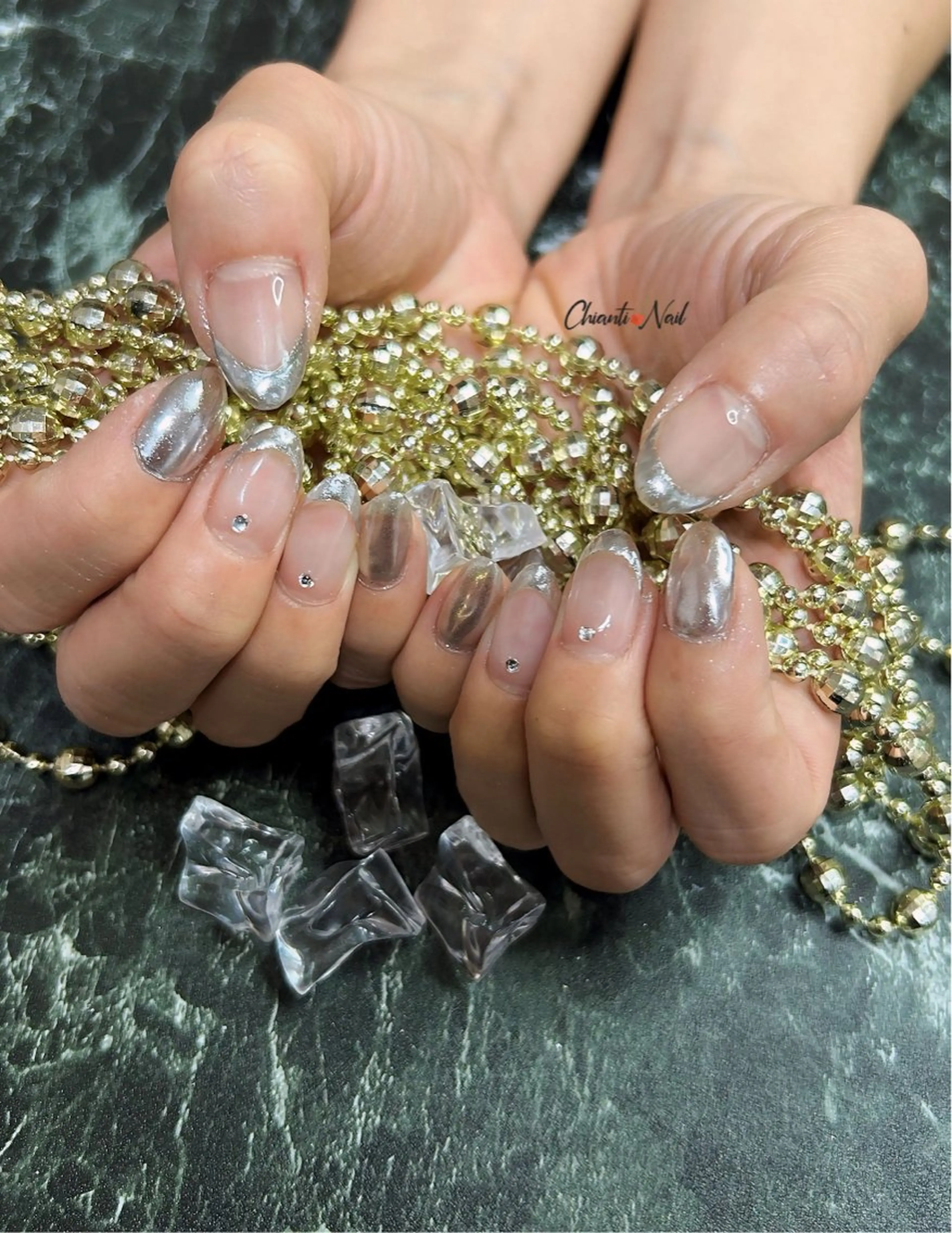 ネイル クリアネイル フレンチネイル ミラーネイル Chianti Nailのネイルデザイン