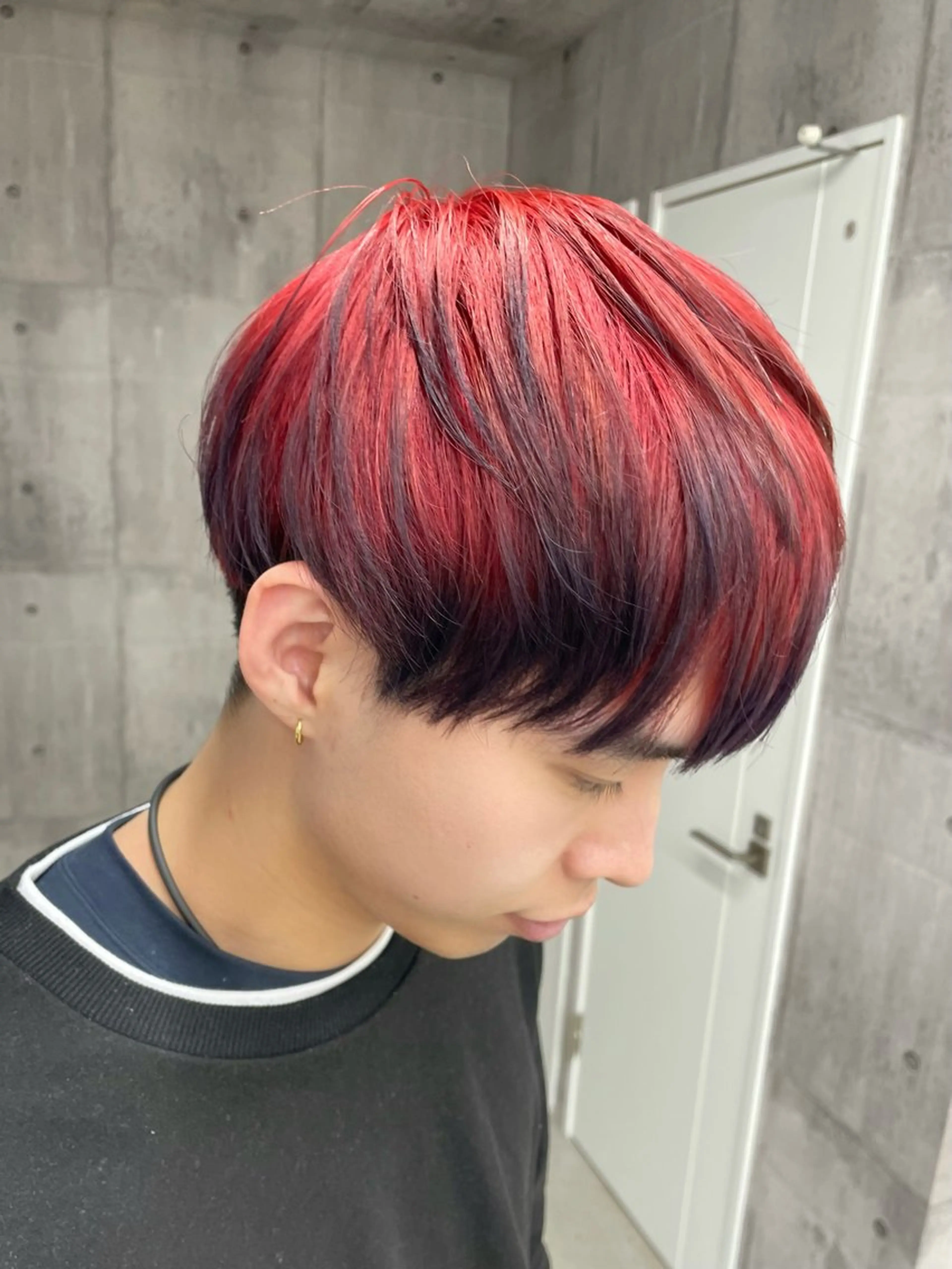 カラー メンズ デザインカラー カット ヘアカラー 錦 茉李 @lm.mari03のヘアスタイル