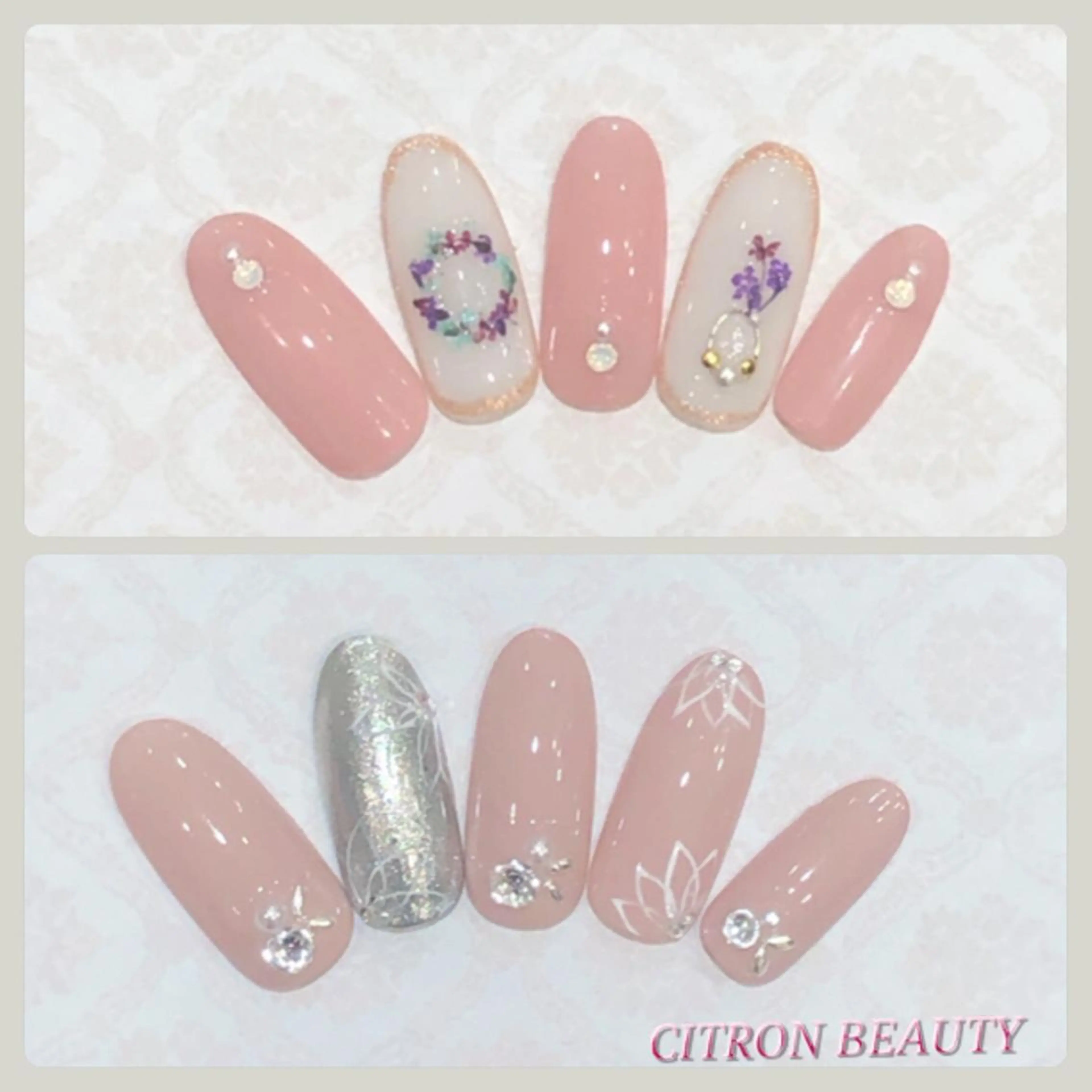ネイル アートネイル フラワーネイル ピンク 春ネイル CITRON NAIL💅練習生のネイルデザイン