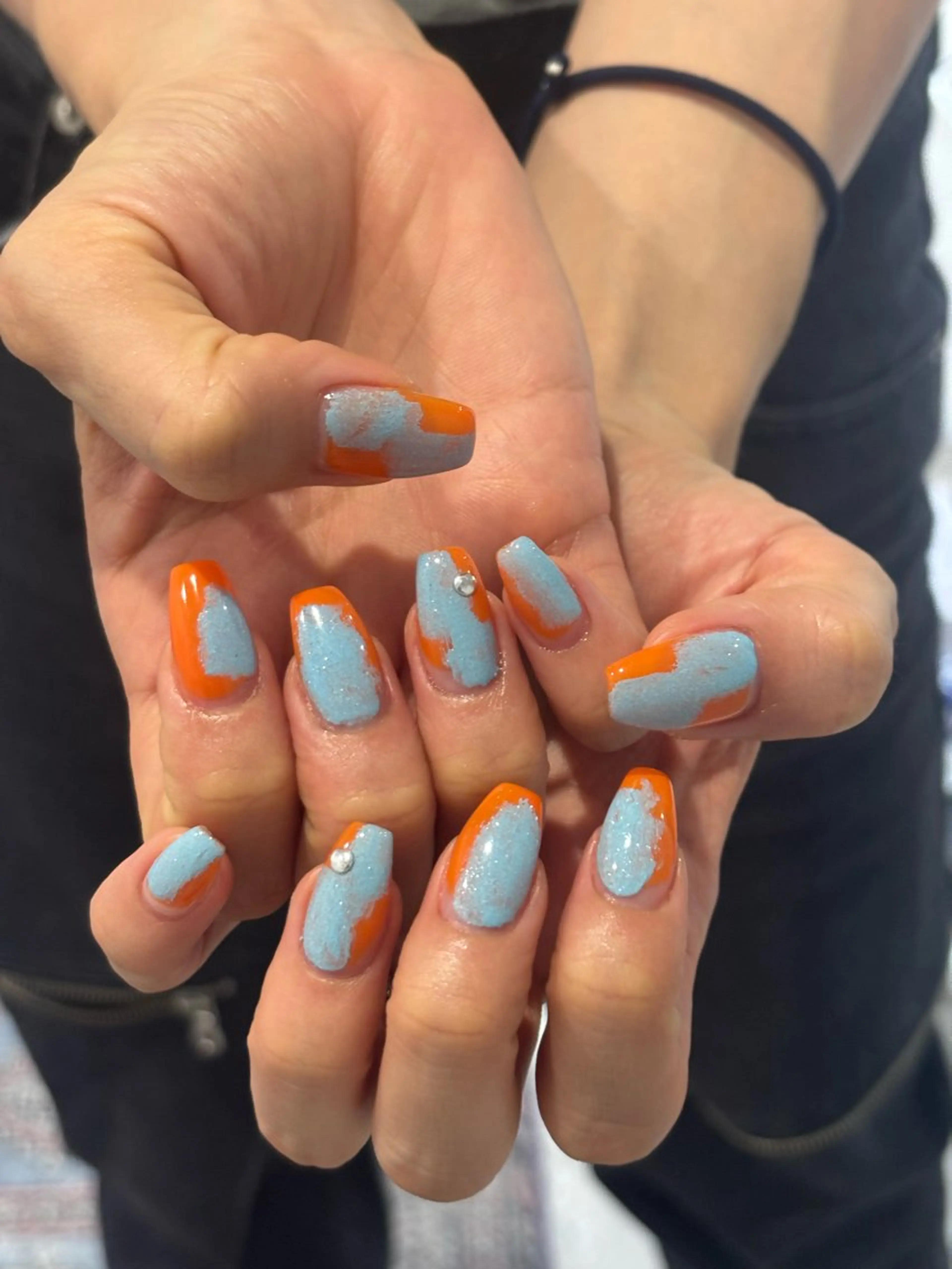 ロング ハンドネイル 0203ムニムサン 💙Honokaのネイルデザイン