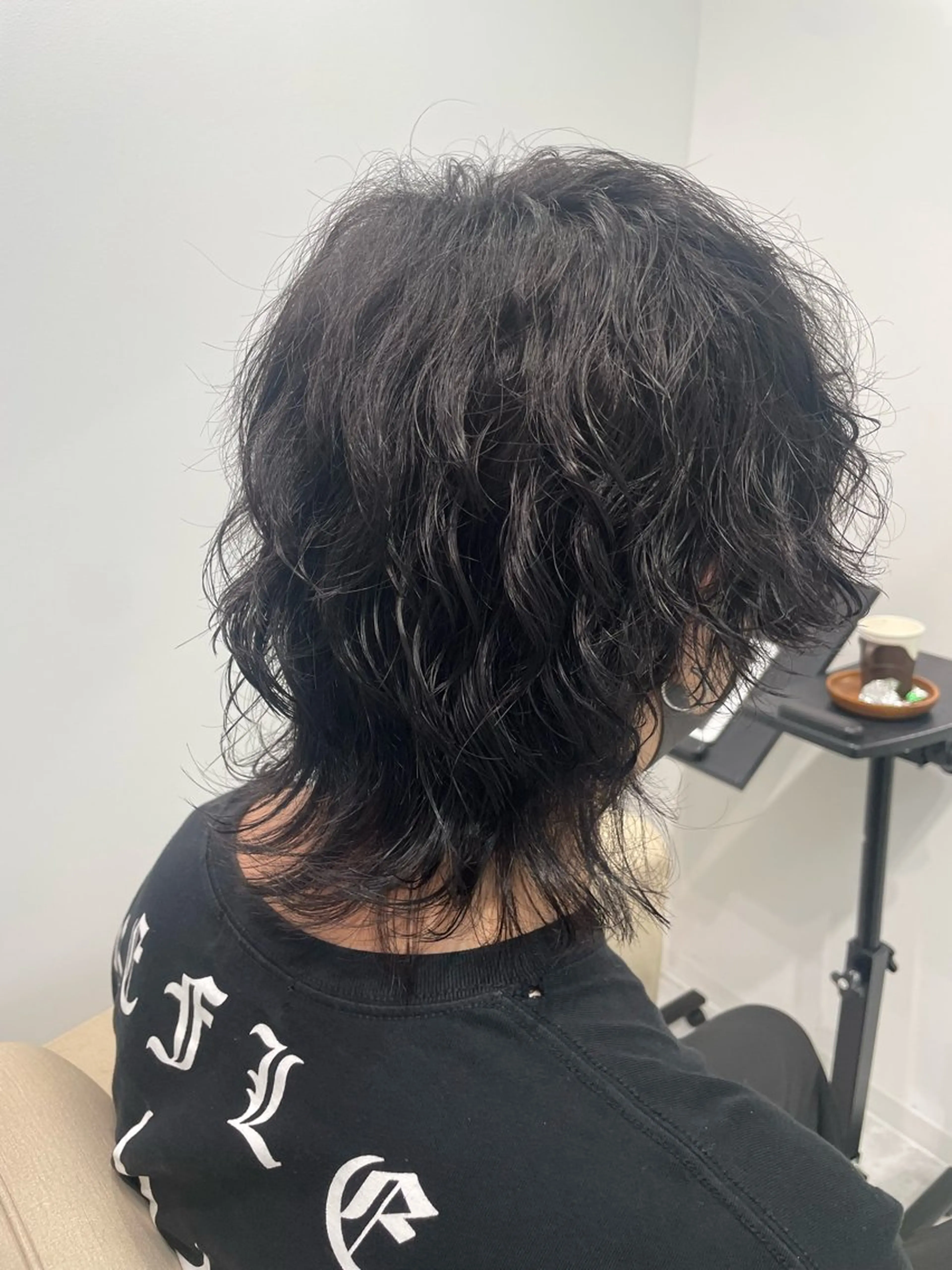 ミディアム パーマ メンズ カット パーマ トリートメント 村上 祐香のヘアスタイル