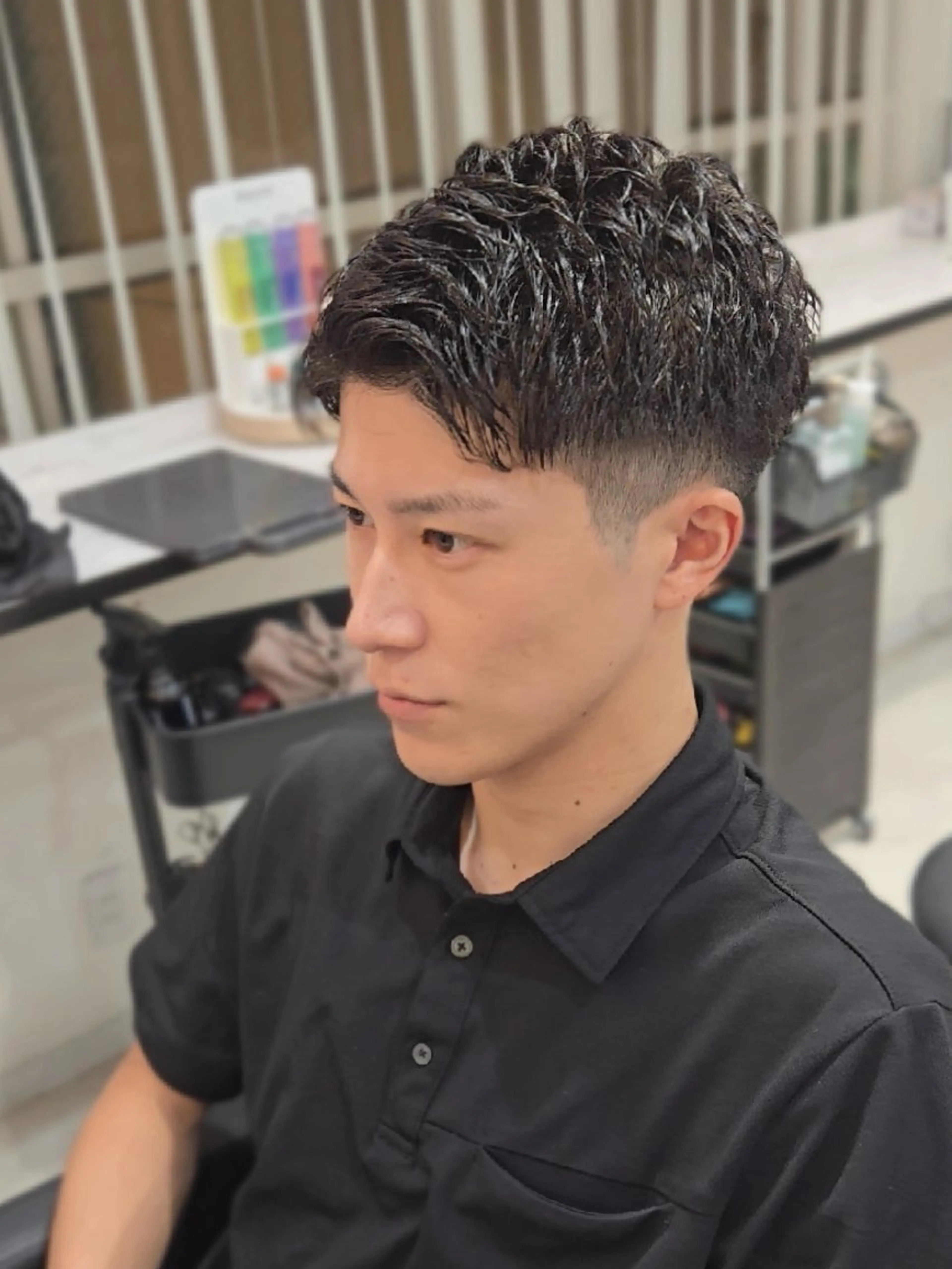 メンズ ショート 七三 カット ヘアセット Lapis 名古屋駅前店所属・LEN名古屋/パーマ 海外ヘア/メンズ特化のヘアスタイル