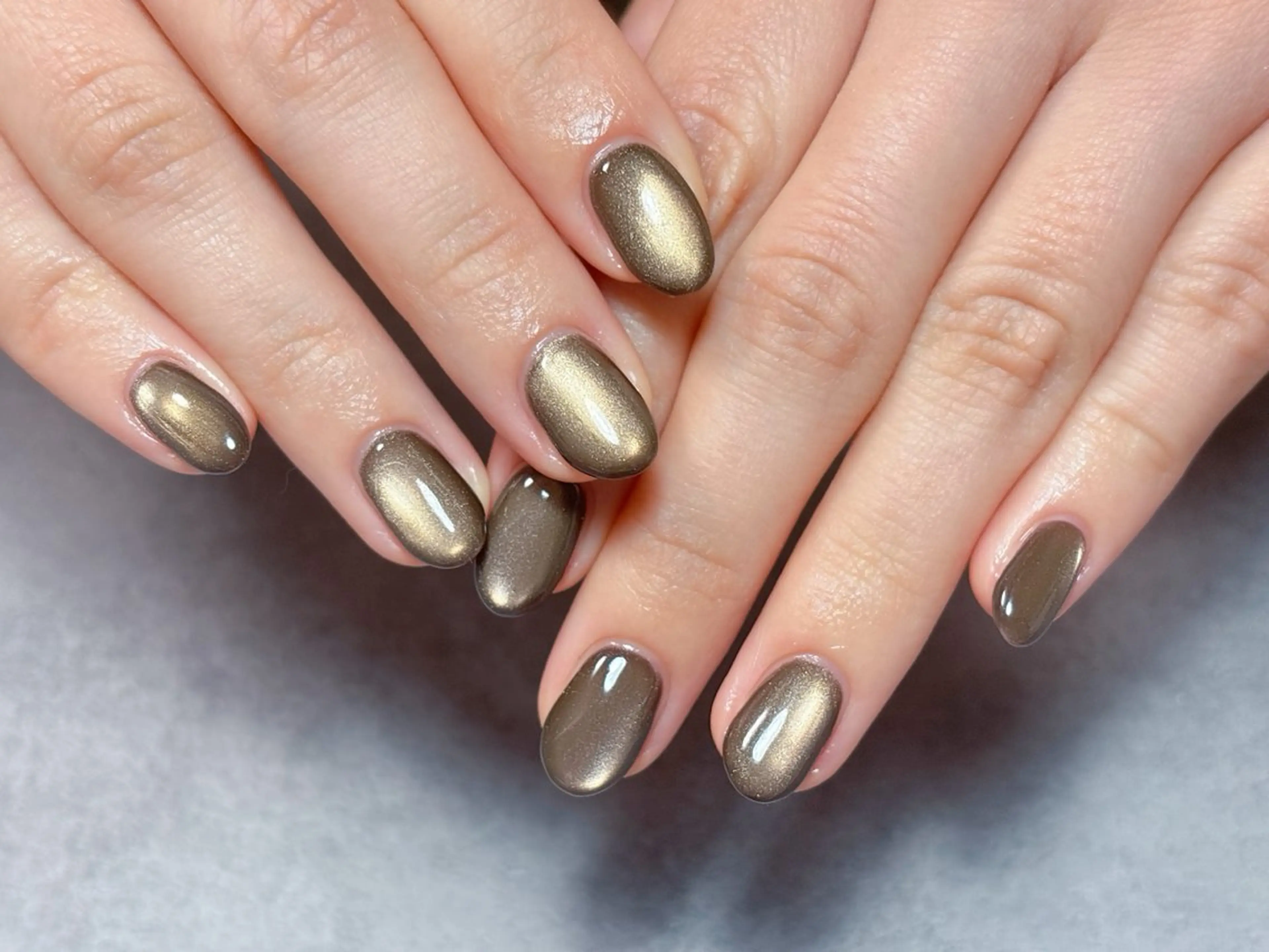 ネイル アートネイル ブラウン ハート マグネットネイル リボン ハンドネイル ハンドケア ゆ か_Nails💫のネイルデザイン