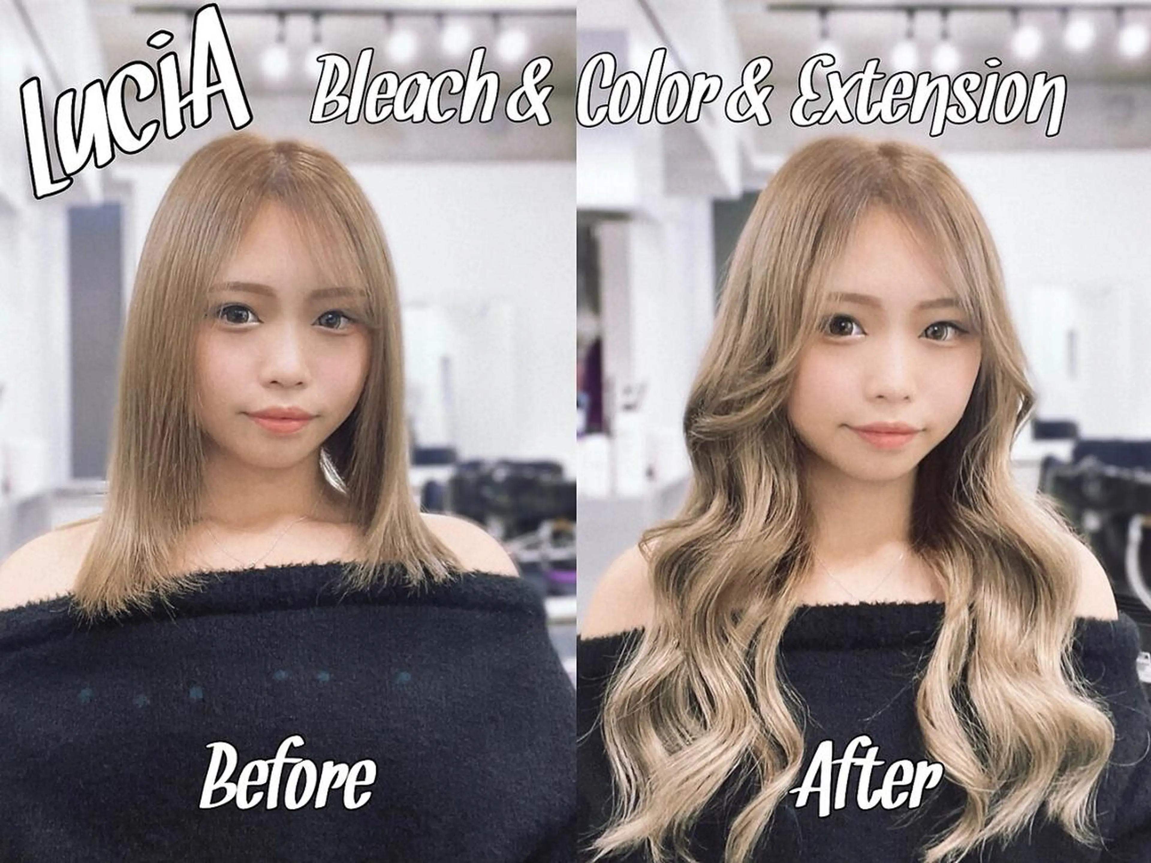 ヘアアレンジ ロング カラー ブリーチ エクステ トリートメント LuciA/エクステ カラーのヘアスタイル