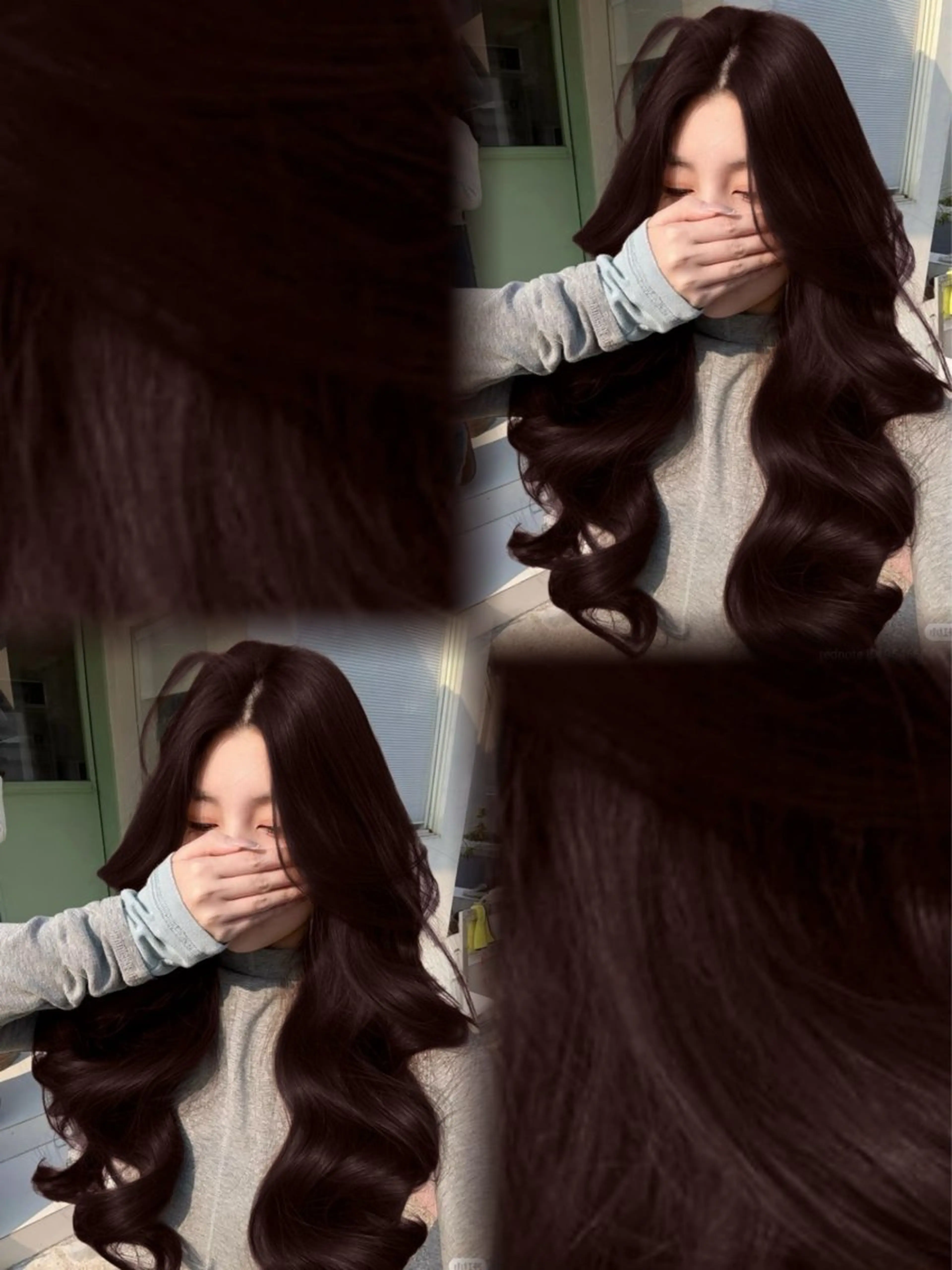 ロング カラー ヘアアレンジ ブラウンカラー ラベンダーカラー 💎韓国/ レイヤー カット/ 暖色🫧のヘアスタイル