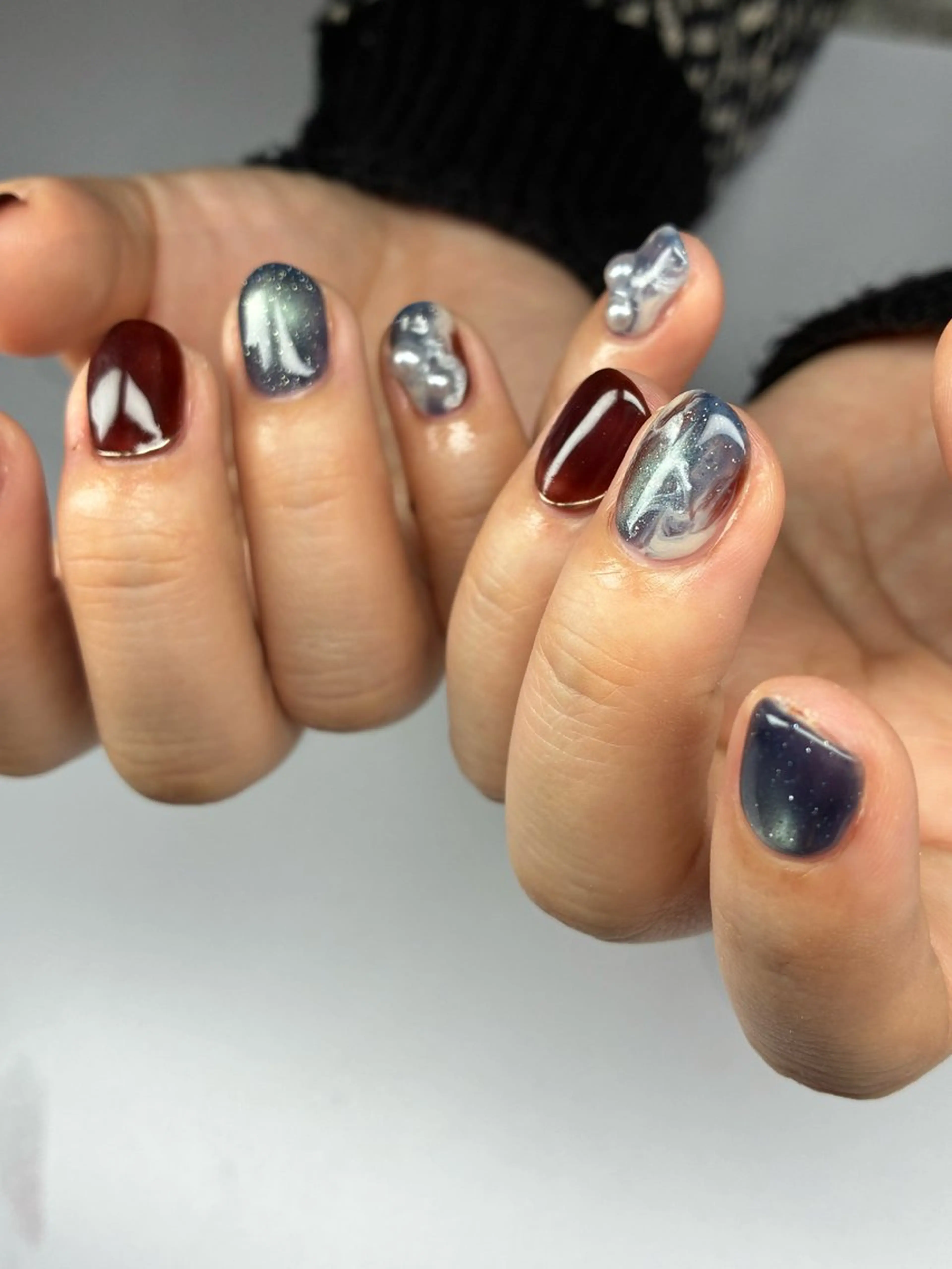 ネイル ブルー ニュアンスネイル ハンドネイル アトリエみかん所属・MIKA 🍊のネイルデザイン