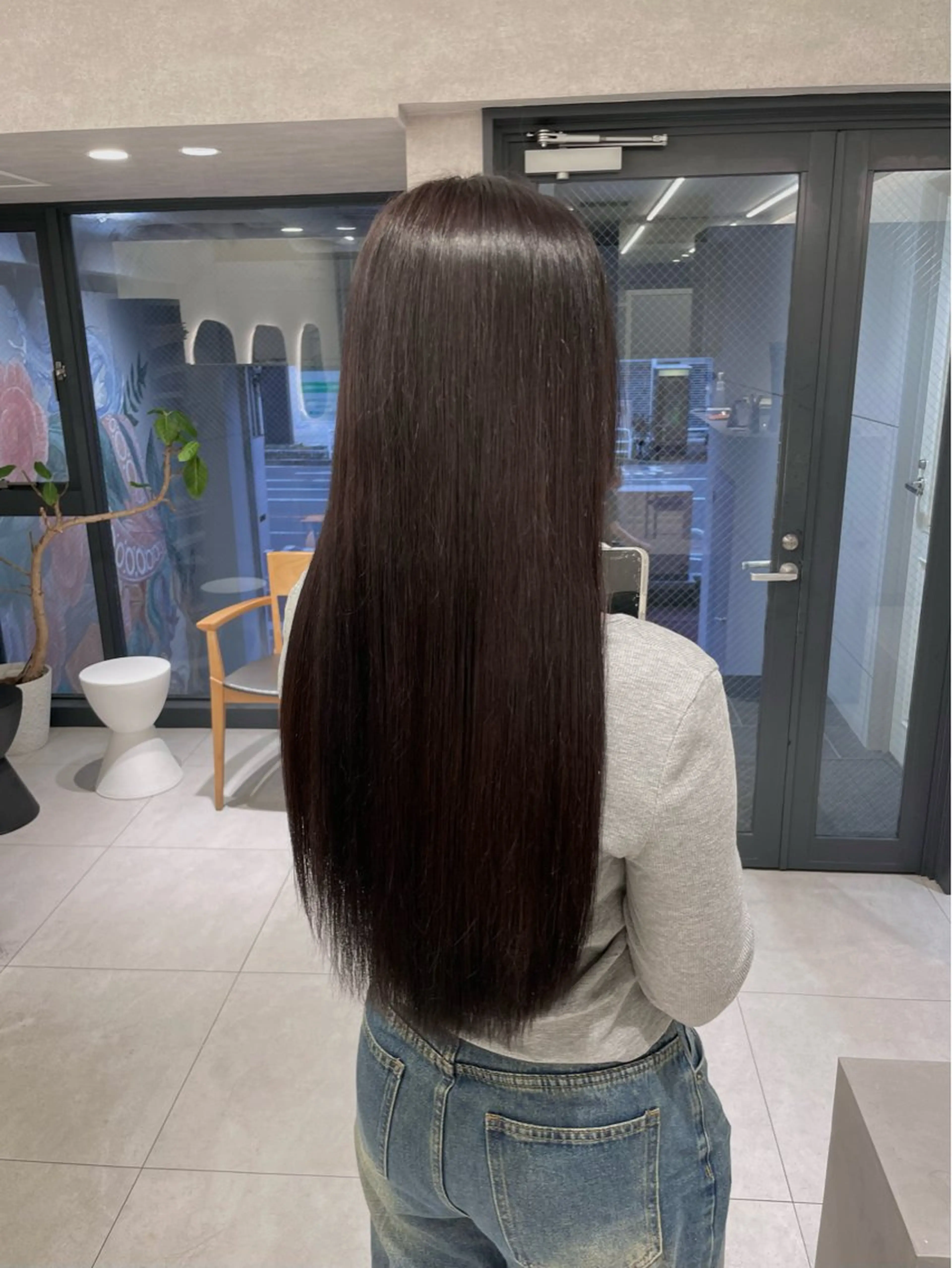 ロング カラー グレージュ ラベンダーカラー ラベンダーグレージュ ラベンダーグレー カット ヘアカラー 愛華 【geep】のヘアスタイル