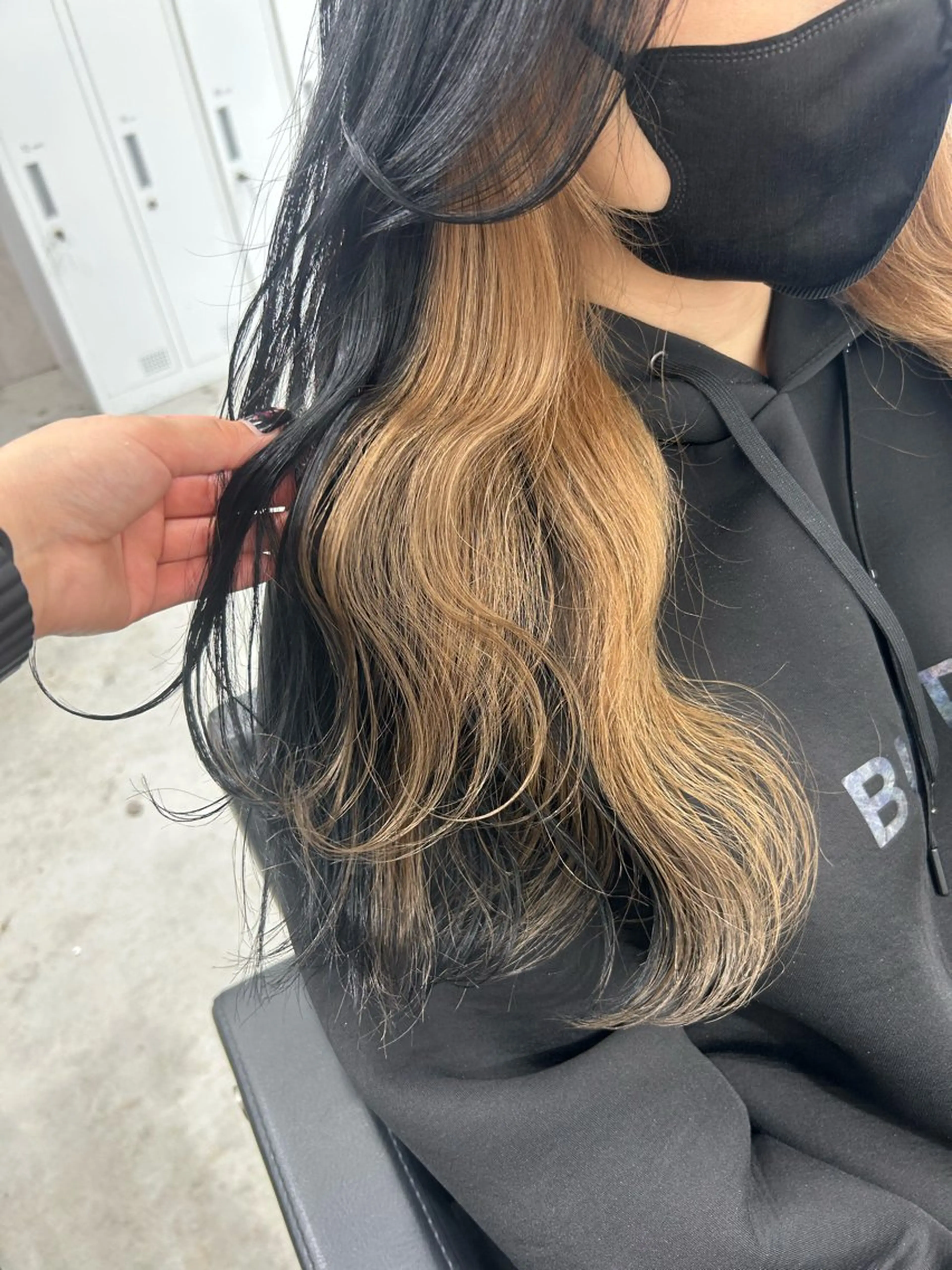 インナーカラー🍒【ワンブリーチ】オンカラー＋超音波アイロン🪽の写真