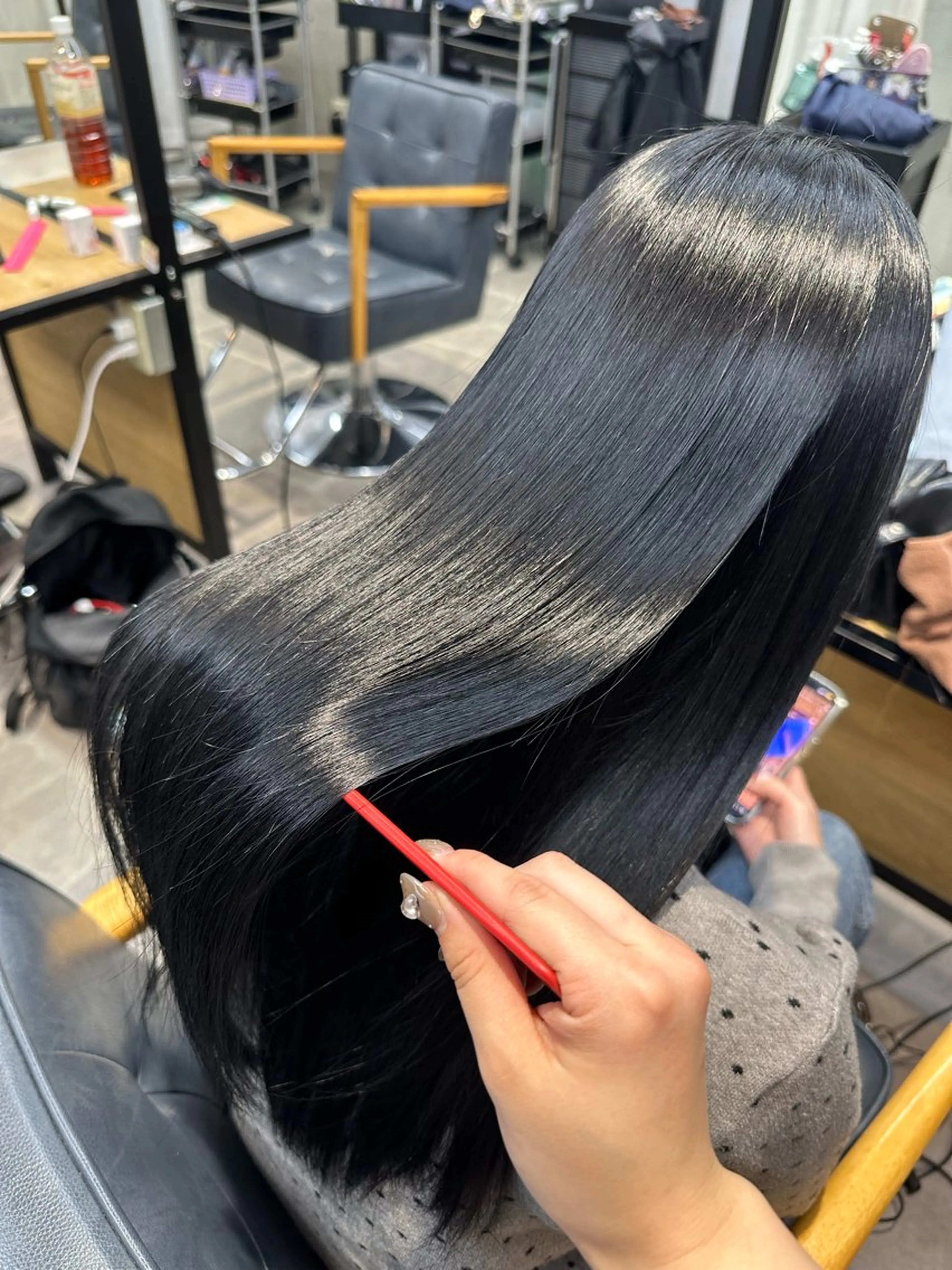 ロング カラー ヘアカラー ︎︎カイ ミズキ 🐰𝜗𝜚のヘアスタイル