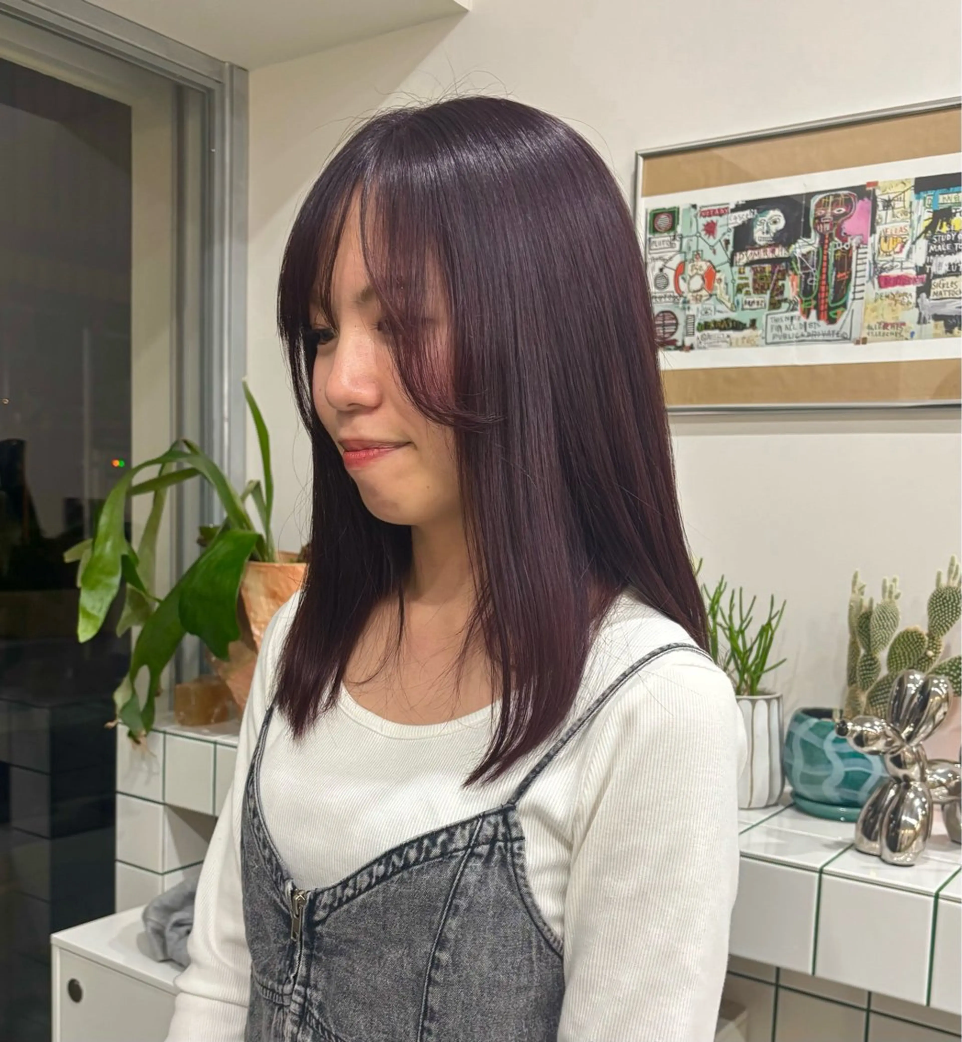 ミディアム カラー ヘアカラー HIKARIS所属・透明感/くすみカラー 似合わせボブ♡ゆきなのヘアスタイル