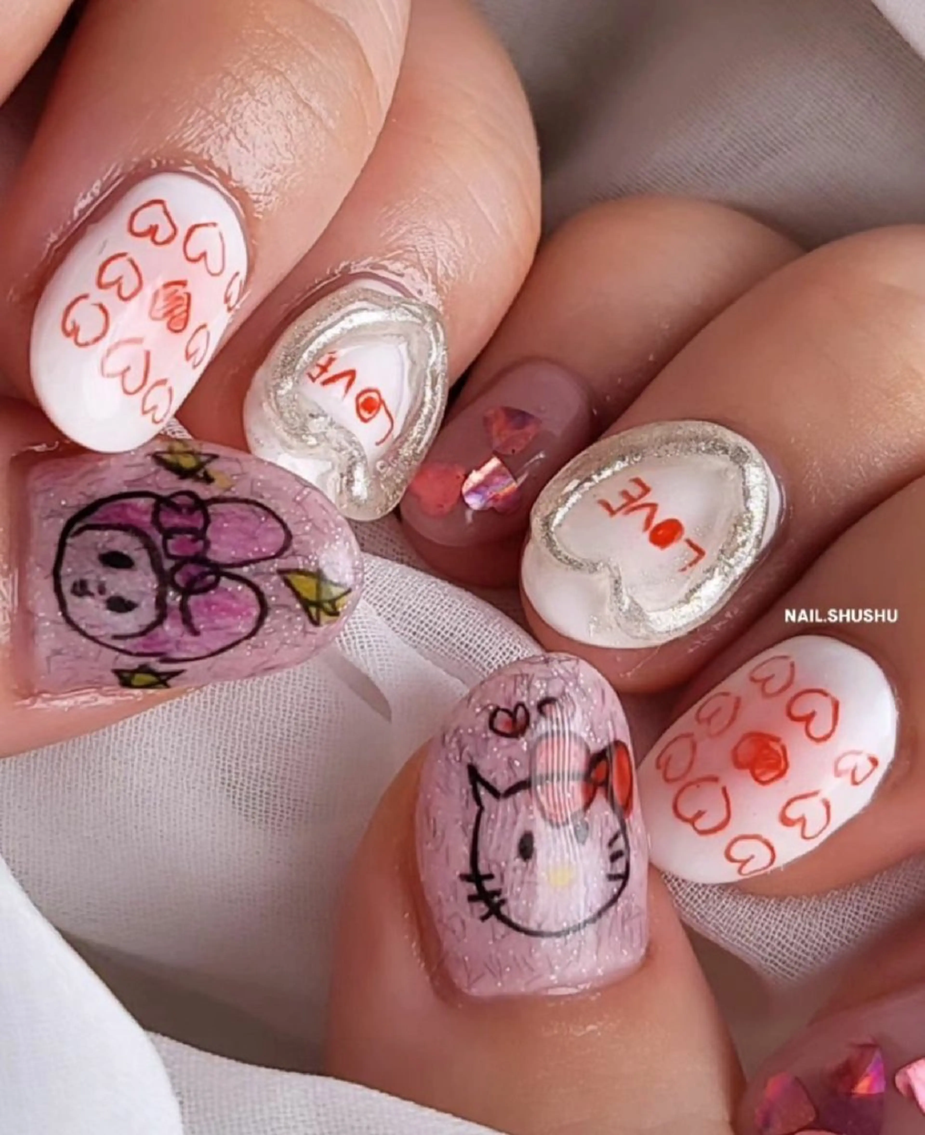 ネイル 持ち込み ニュアンスネイル ワンカラーネイル シンプルネイル ハンドネイル 3dパーツ/流行り 👧shushu❤️のネイルデザイン