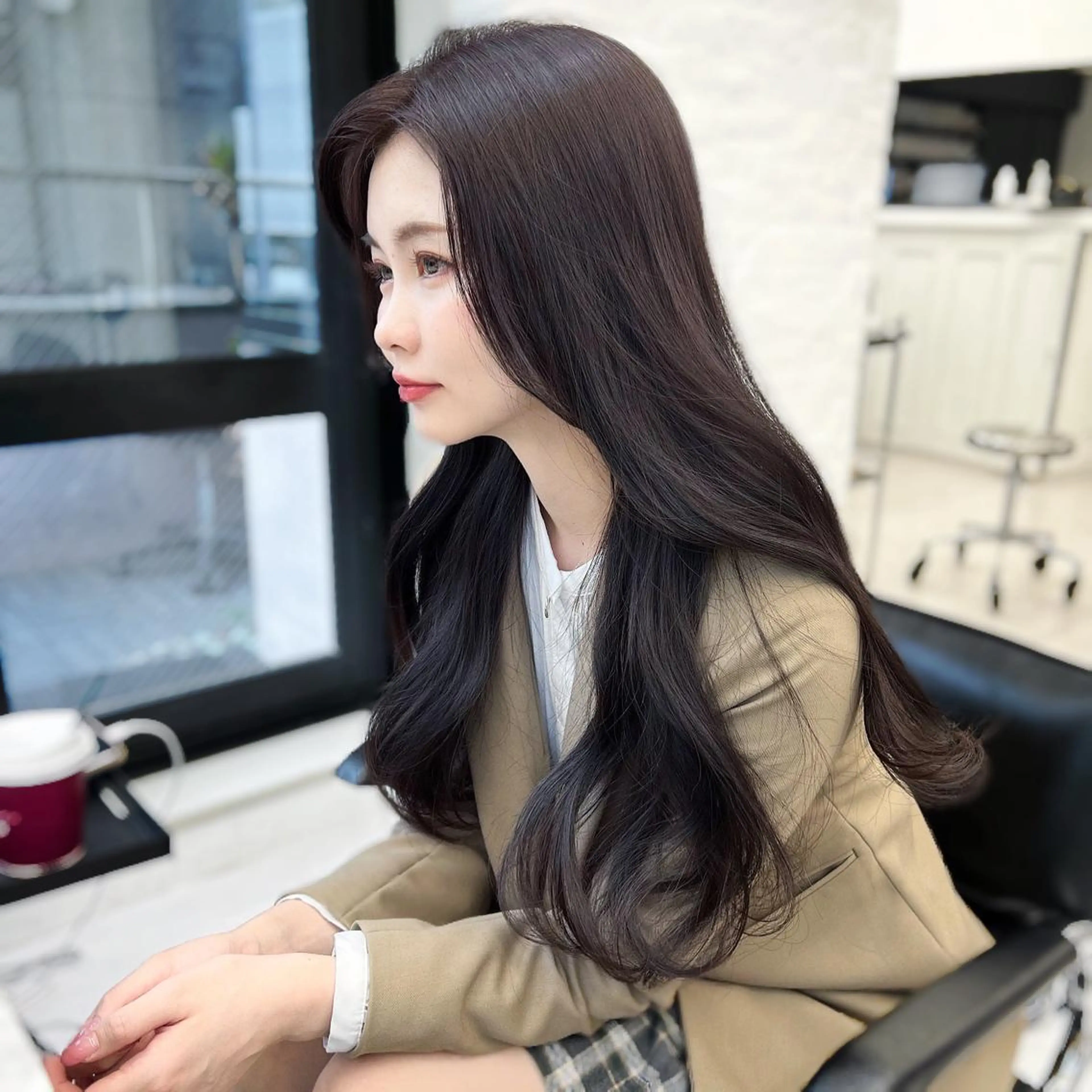 ロング カラー 韓国ヘア♡ 顔まわりカットayaのヘアスタイル