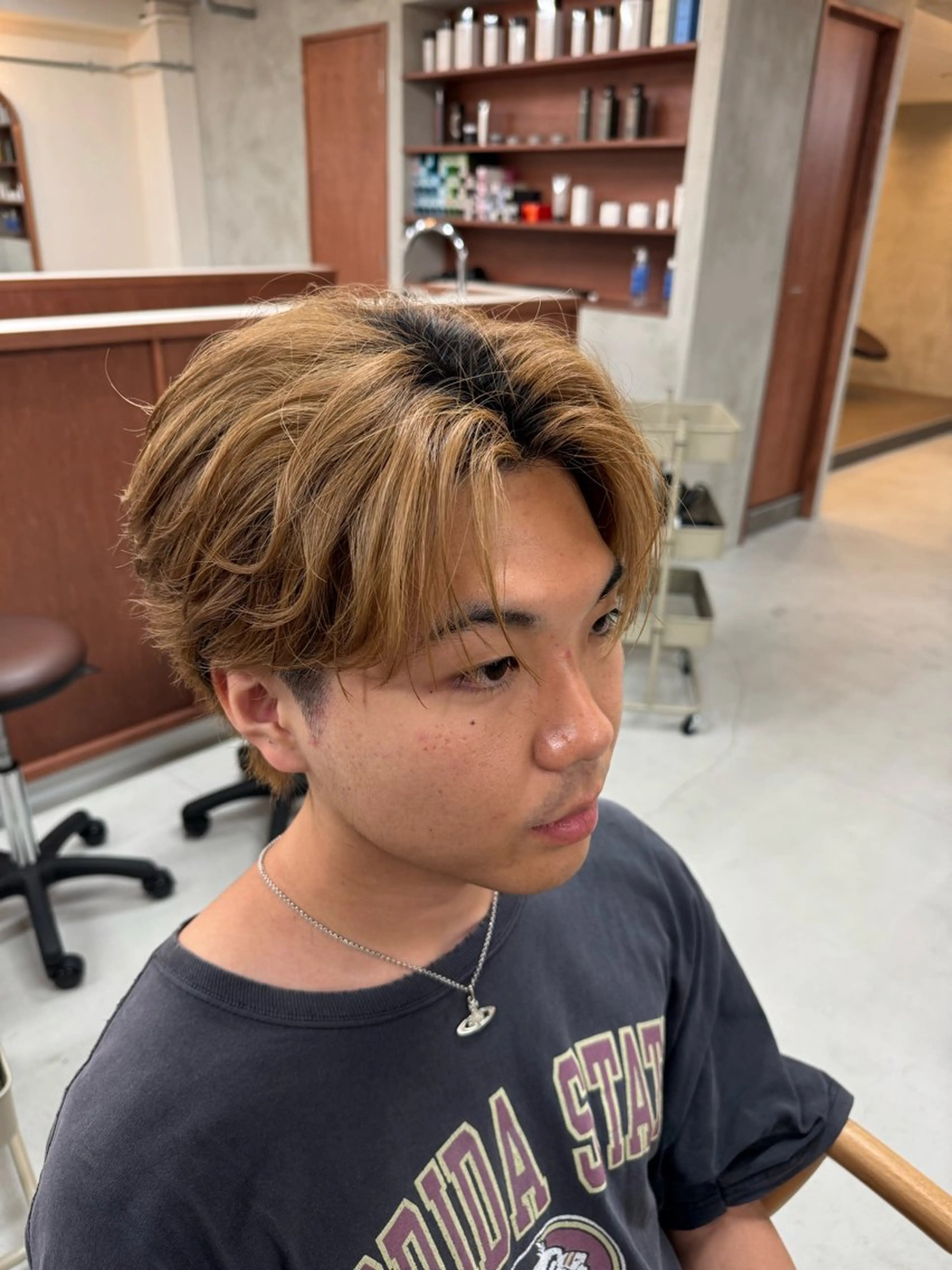 ショート カラー パーマ メンズ 雪音/美髪縮毛矯正 /ニュアンスパーマのヘアスタイル