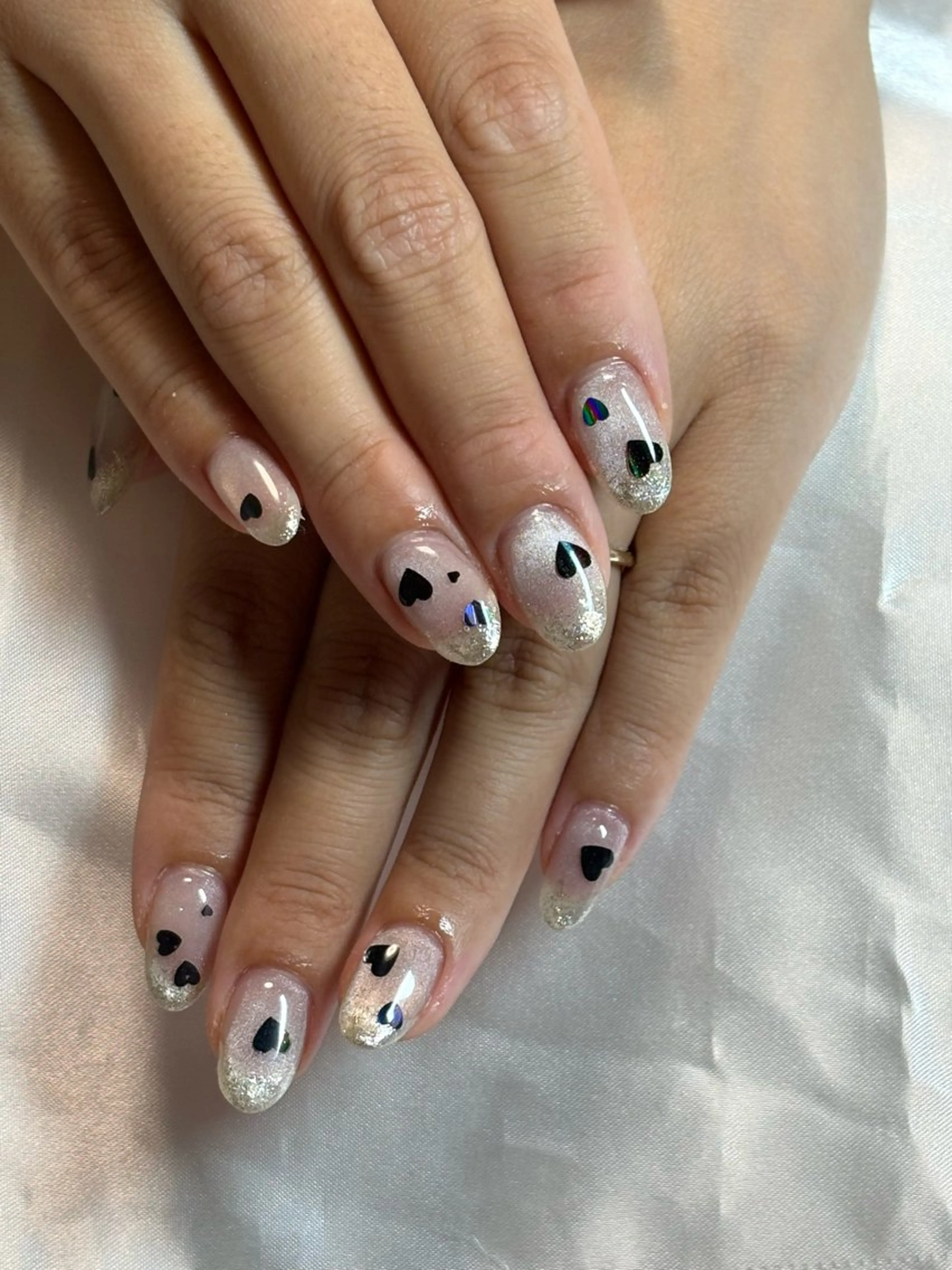 ネイル ハート マグネットネイル ハンドネイル cure upのネイルデザイン