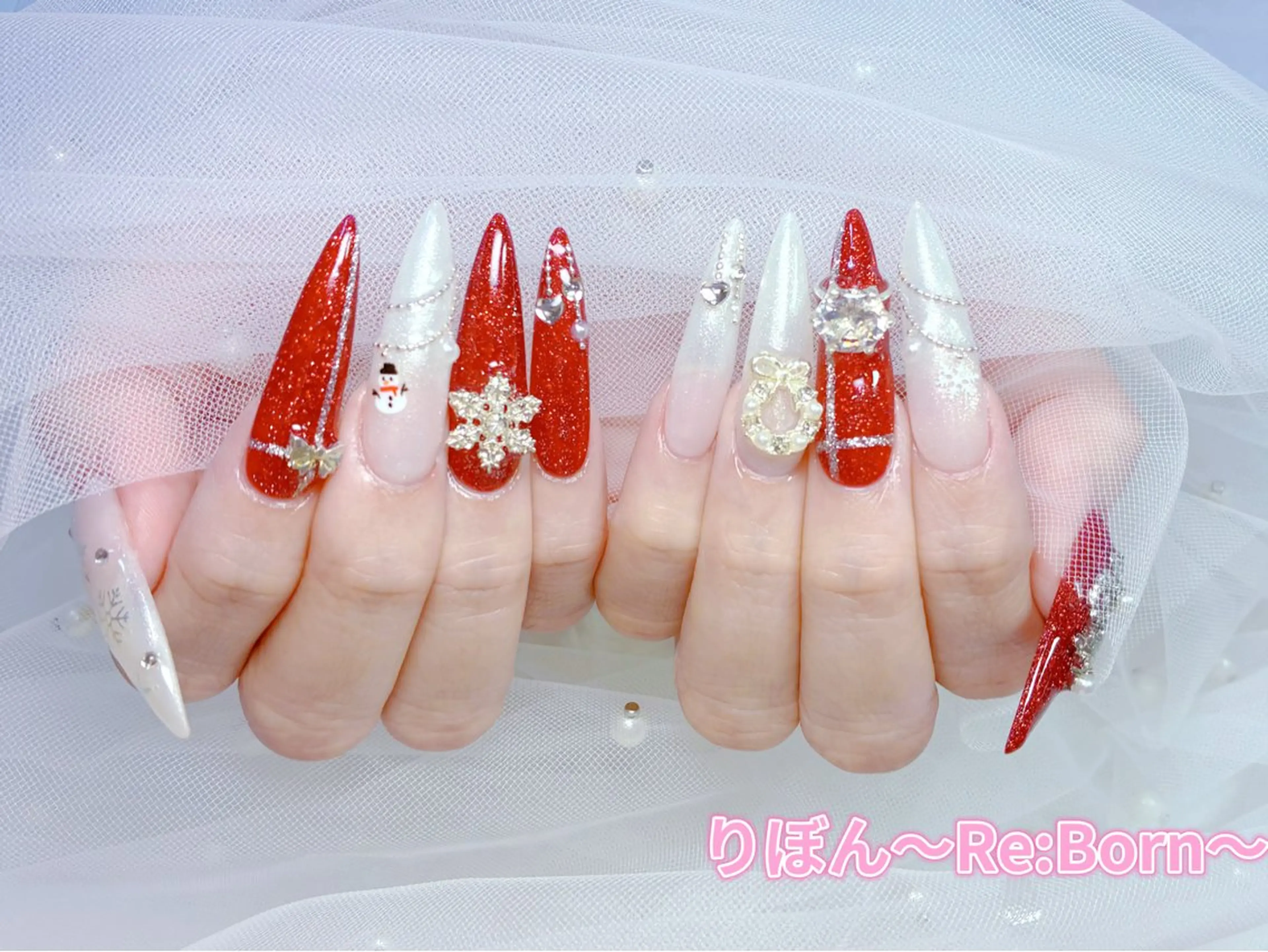 ロング 韓国風ヘア りぼん Re:Bonrのネイルデザイン