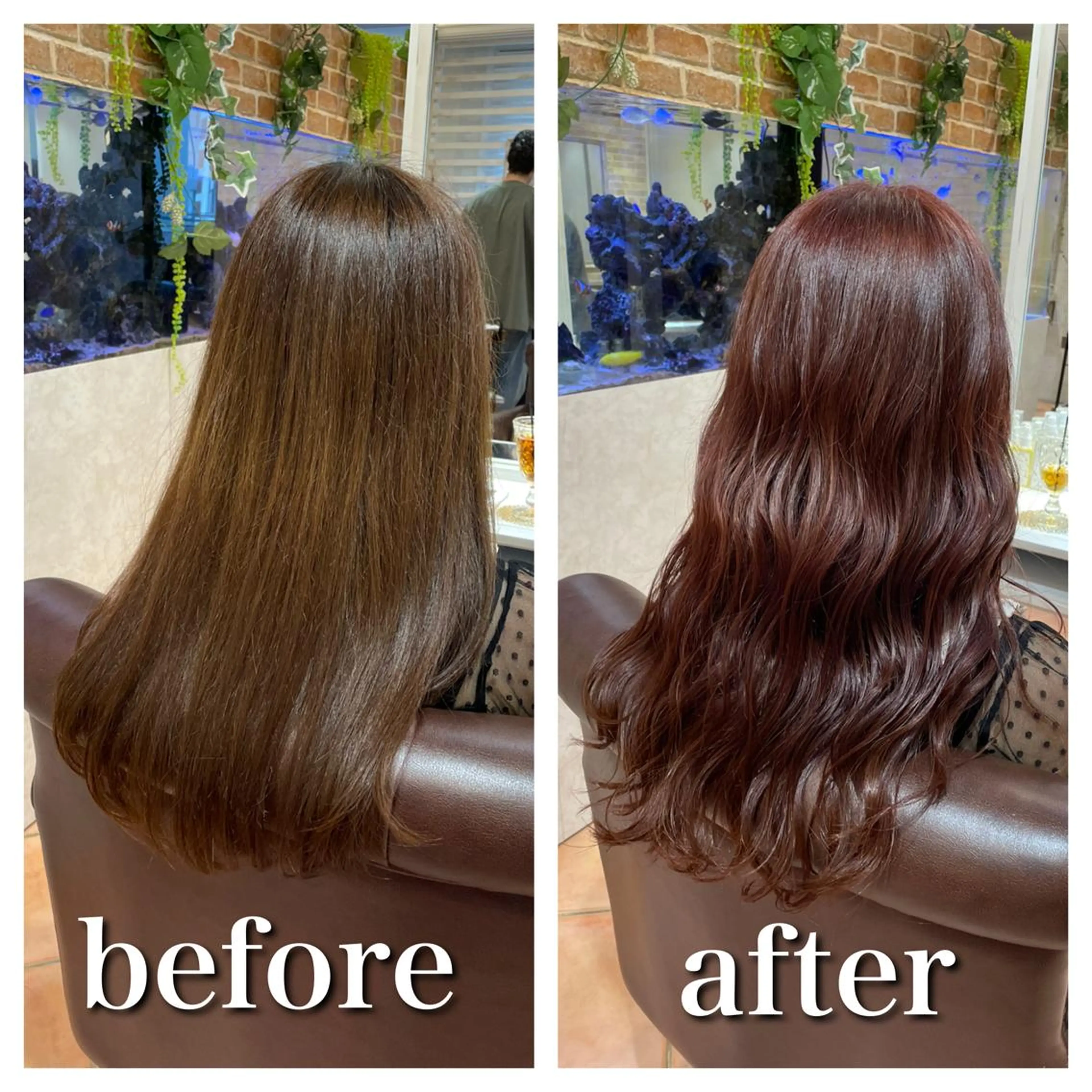 セミロング カラー ミヤザキ タクトのヘアスタイル