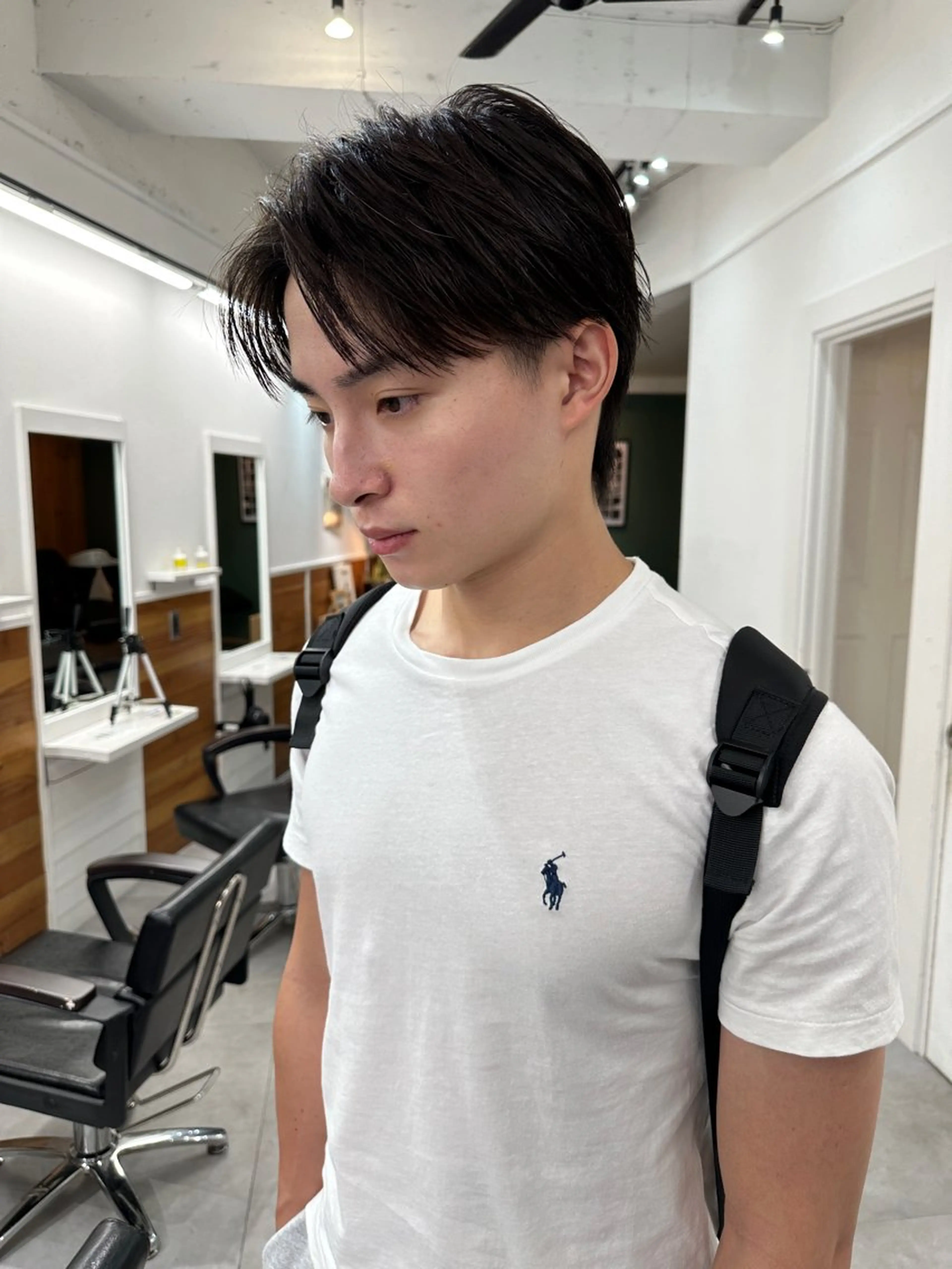 ミディアム メンズ カット トリートメント グランジヘア 無造作ヘアHYUGAのヘアスタイル