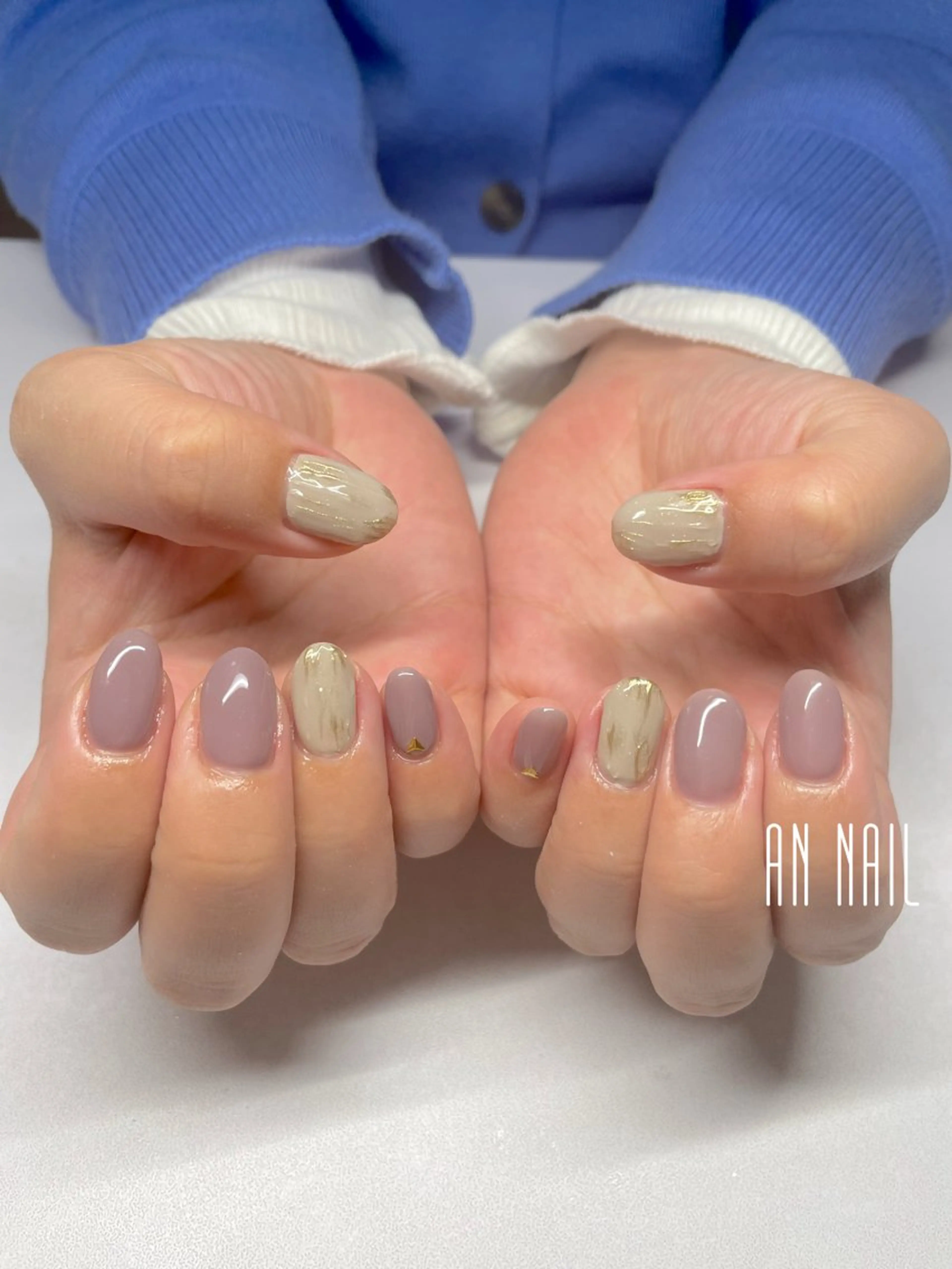 ネイル ミラーネイル ニュアンスネイル ハンドネイル AN Nailのネイルデザイン