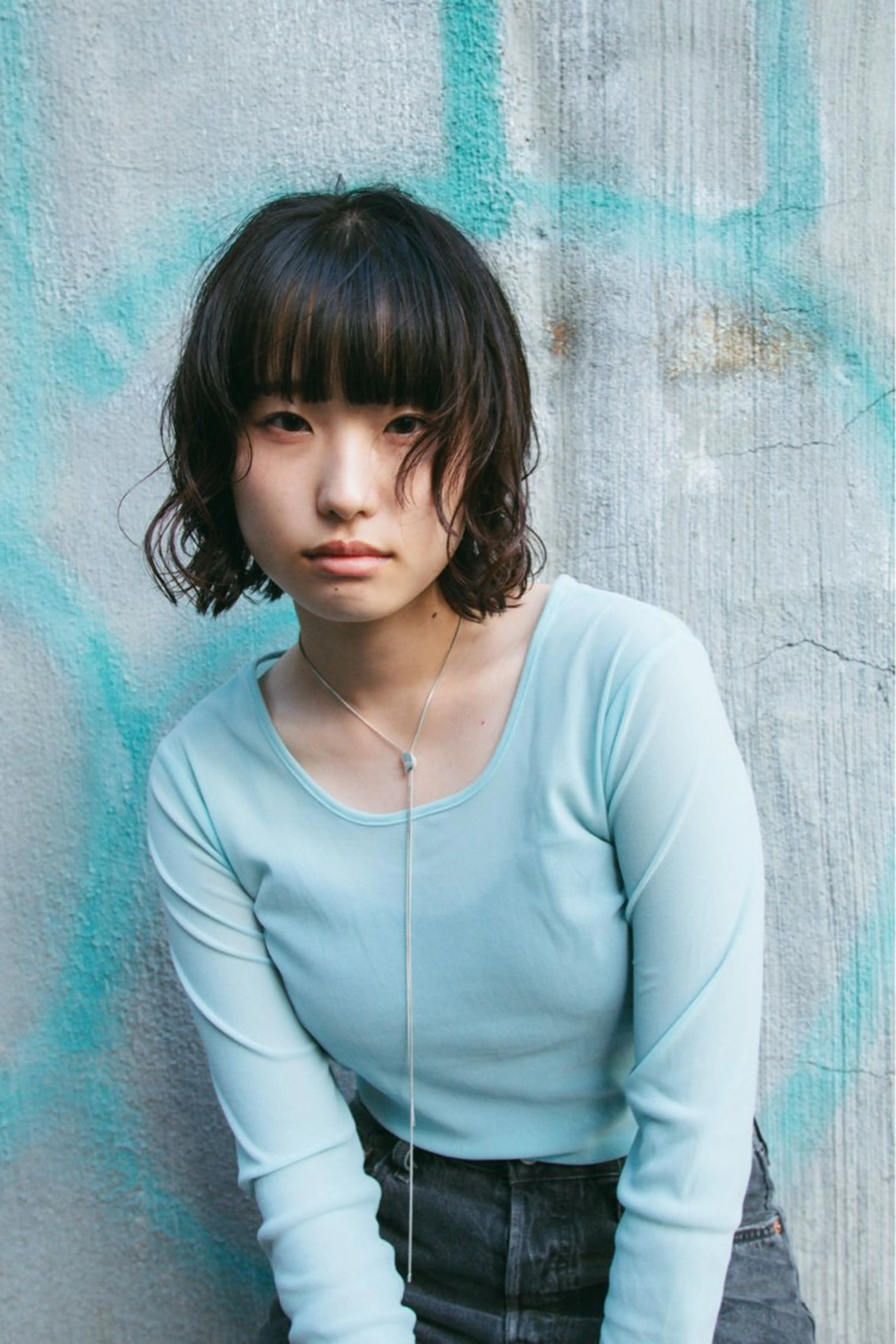 ミディアム カラー パーマ ミディアムパーマ ボブ レイヤーカット/矢野 貴規のヘアスタイル