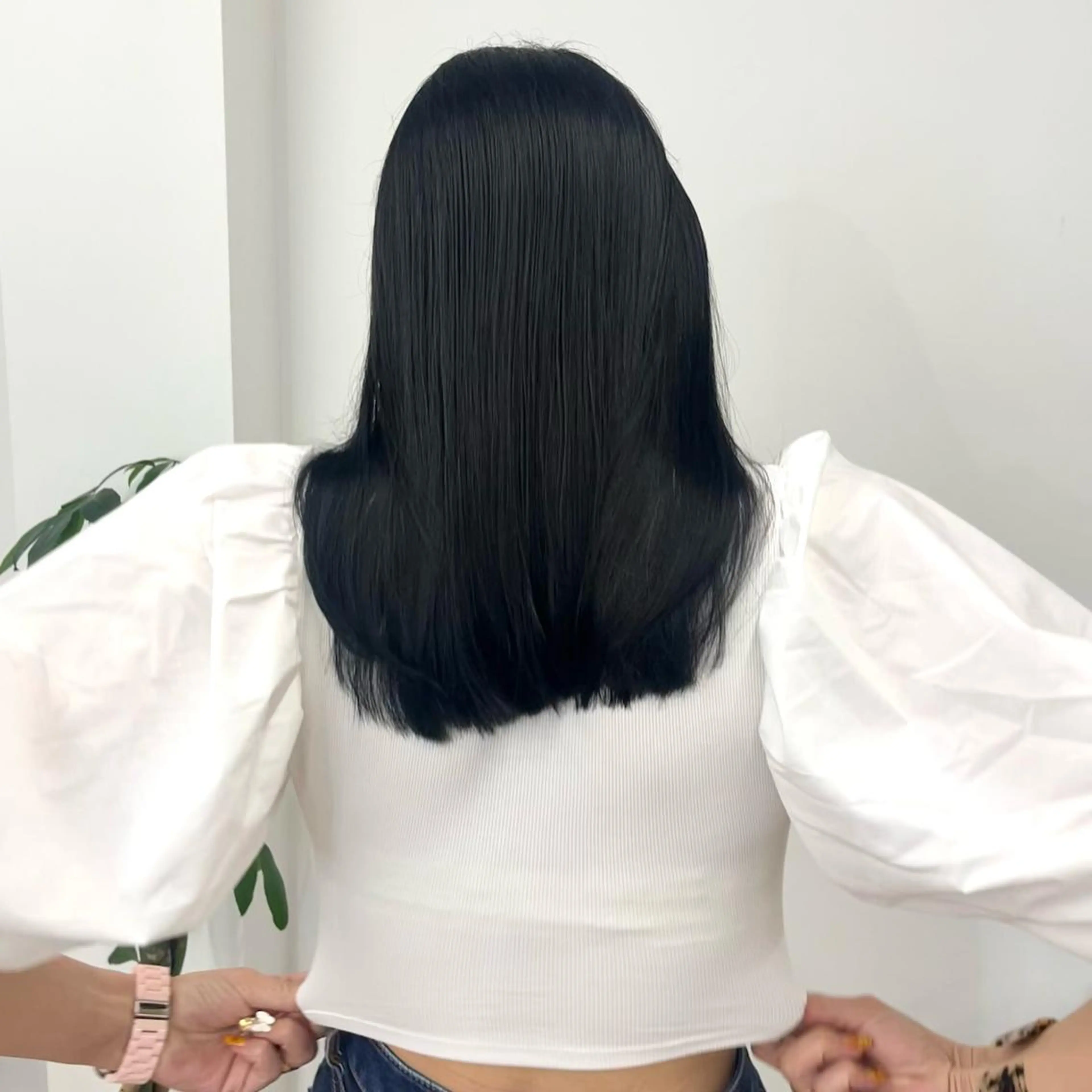 セミロング カラー ヘアアレンジ 成人式 結婚式・ブライダル 黒髪 ブルーカラー ブルーブラック HIROKO / 透明感暖色カラー🎀のヘアスタイル