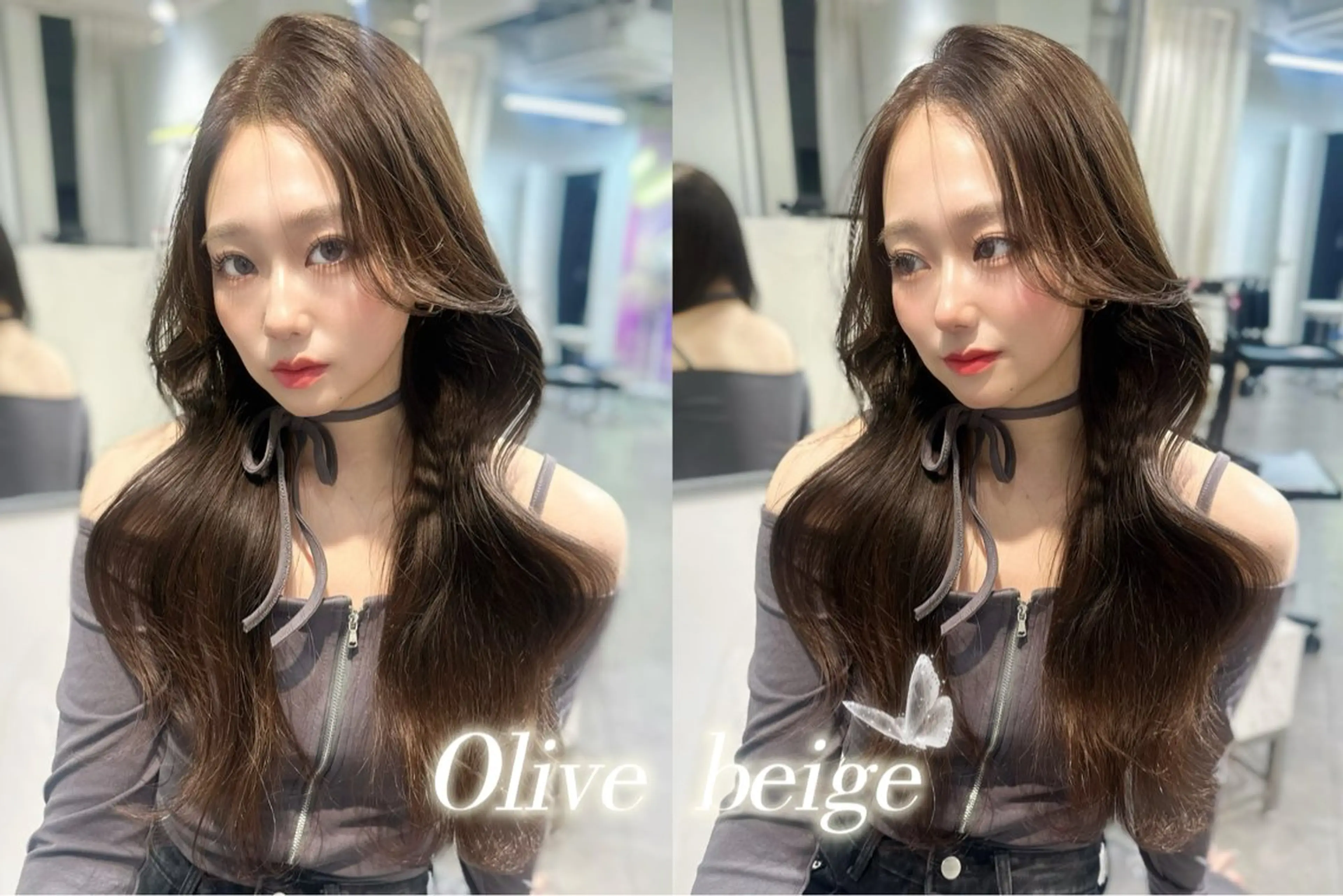 ロング カラー ベージュカラー 透明感カラー オリーブベージュ カット ヘアカラー トリートメント 渋谷韓国ヘア🇰🇷 SAYAKA🩶ᩚのヘアスタイル